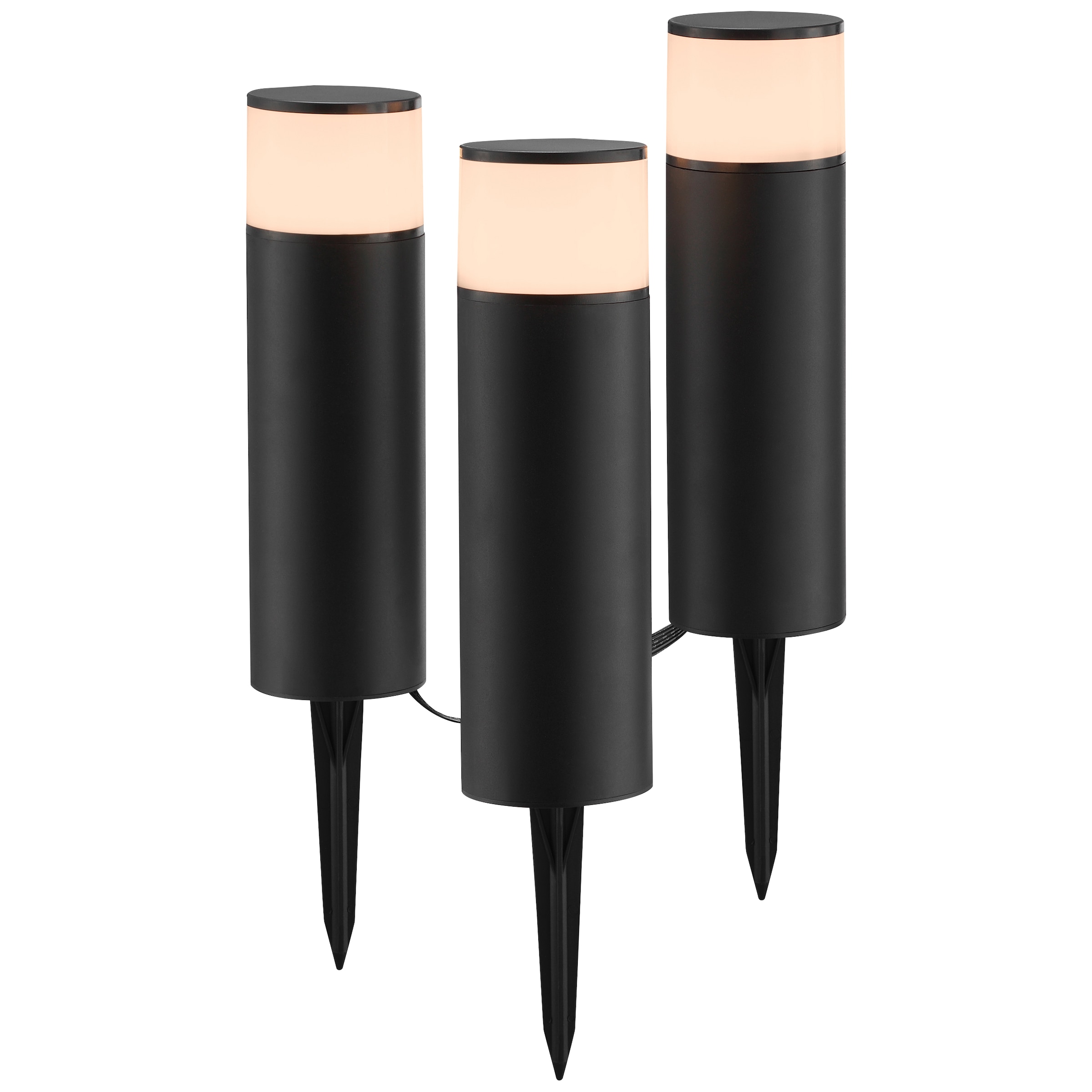 Brilliant LED Gartenleuchte »Dody« LED-Modul 3 Stk. warmweiß - kaltweiß LED Gartenspieß 3er Set, dimmbar, RGB, CCT, IP44, App steuerbar