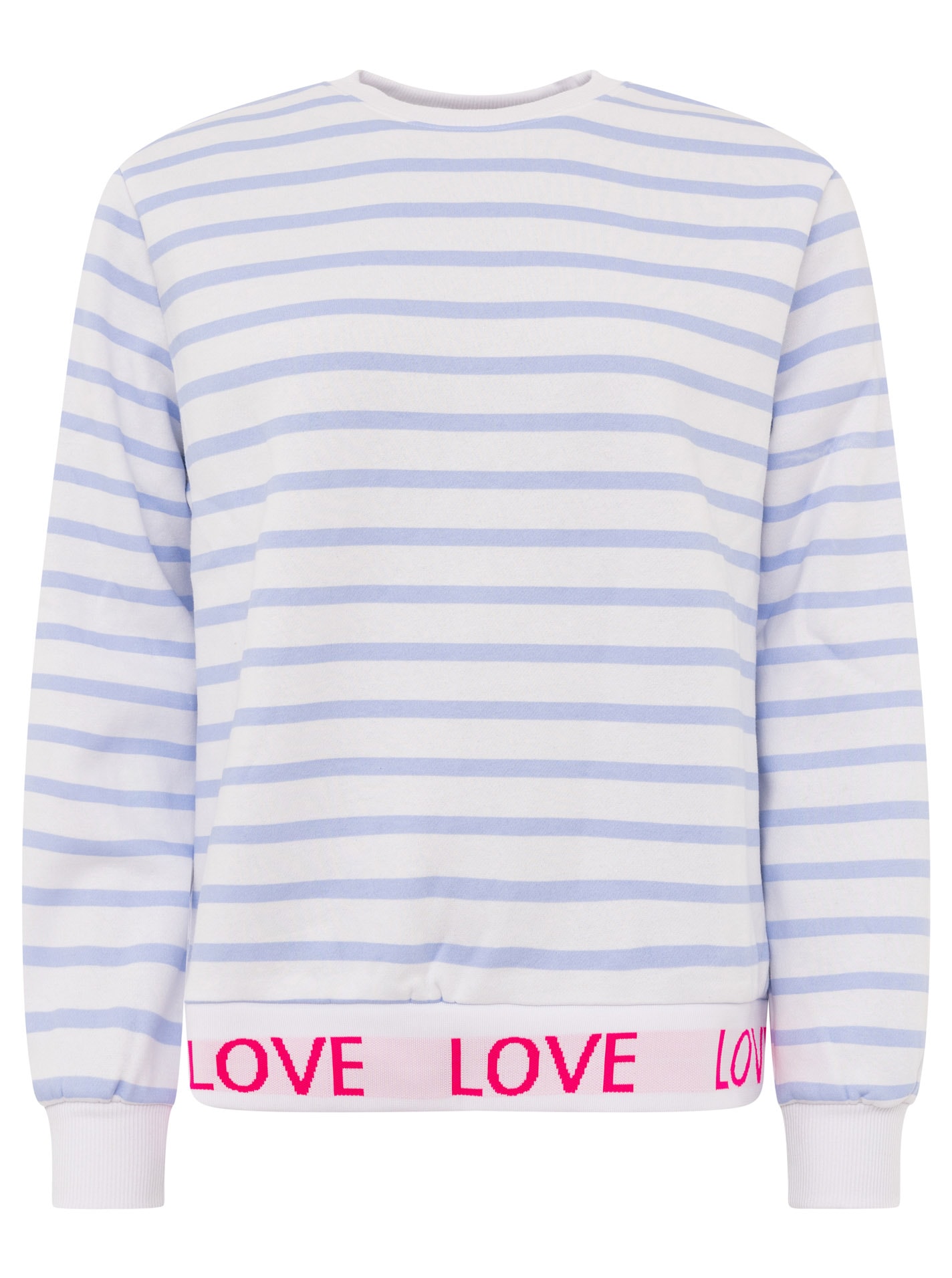 Zwillingsherz Sweatshirt ""Love Love Love"", gestreift, Rundhals, elastische Bündchen mit Love-Schriftzug