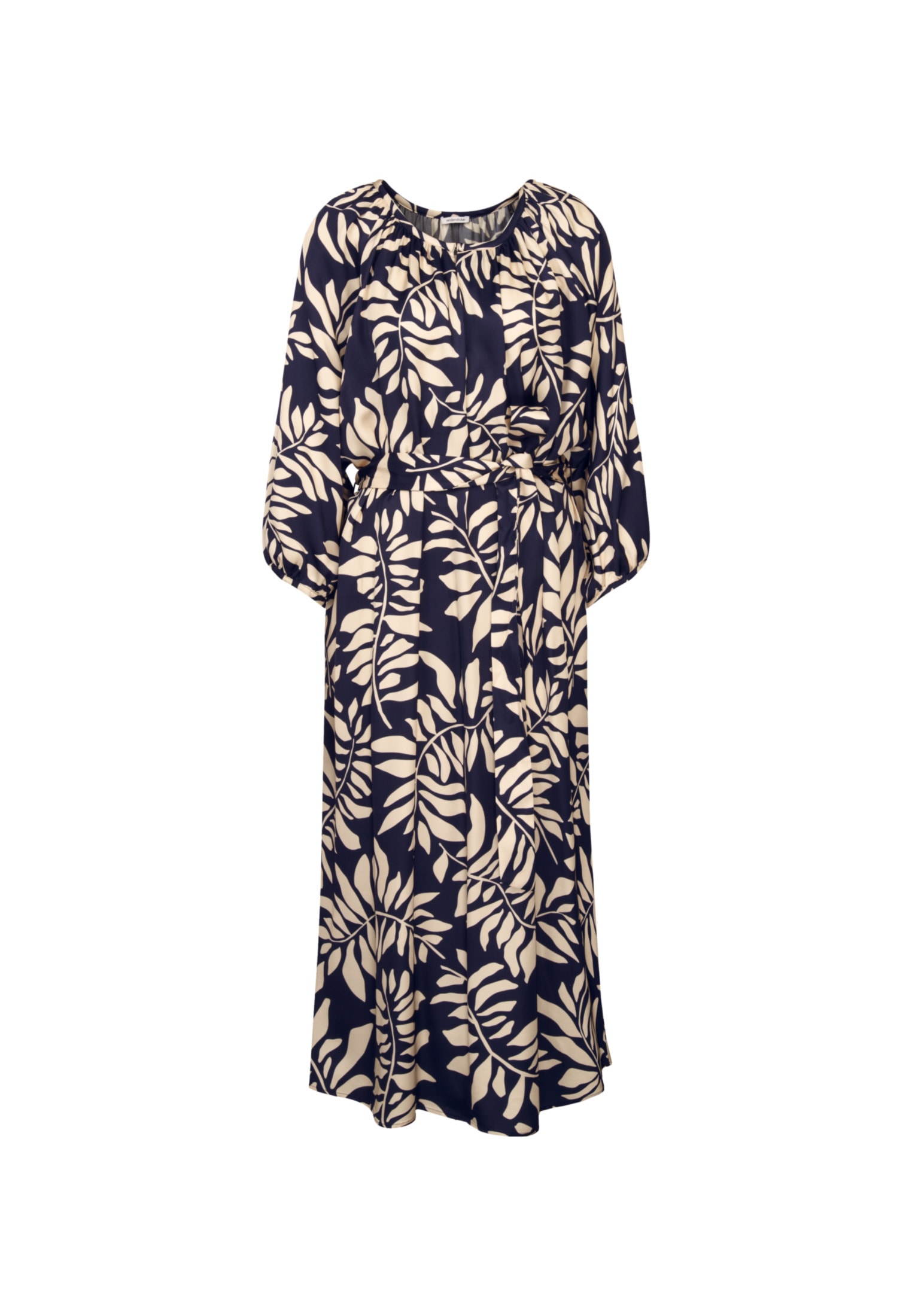 seidensticker Sommerkleid »Schwarze Rose«, 3/4-Arm Rundhals Blätter