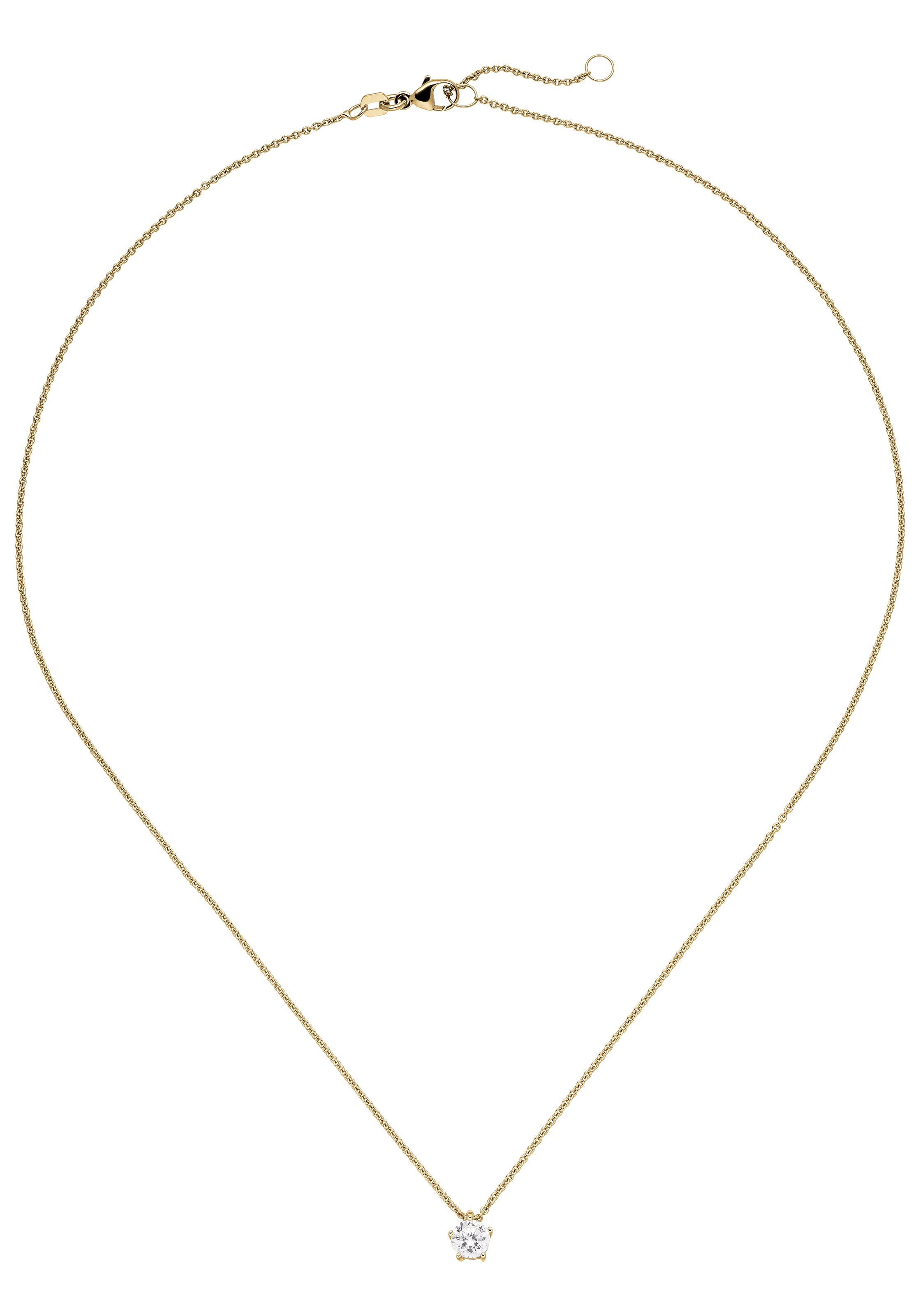 JOBO Kette mit Anhänger »Solitär Diamant Brillant 0,50 ct.« 14 Karat 585 Gold 45 cm