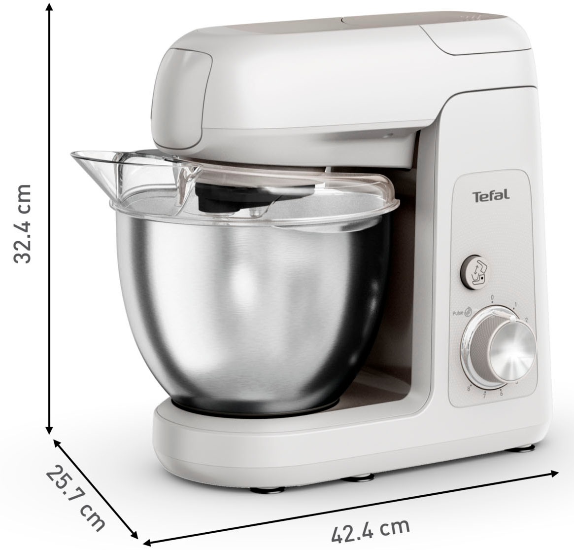 Tefal Küchenmaschine »QB525B Bake Partner«, langlebiges Metallgetriebe, planetarisches Rührsystem