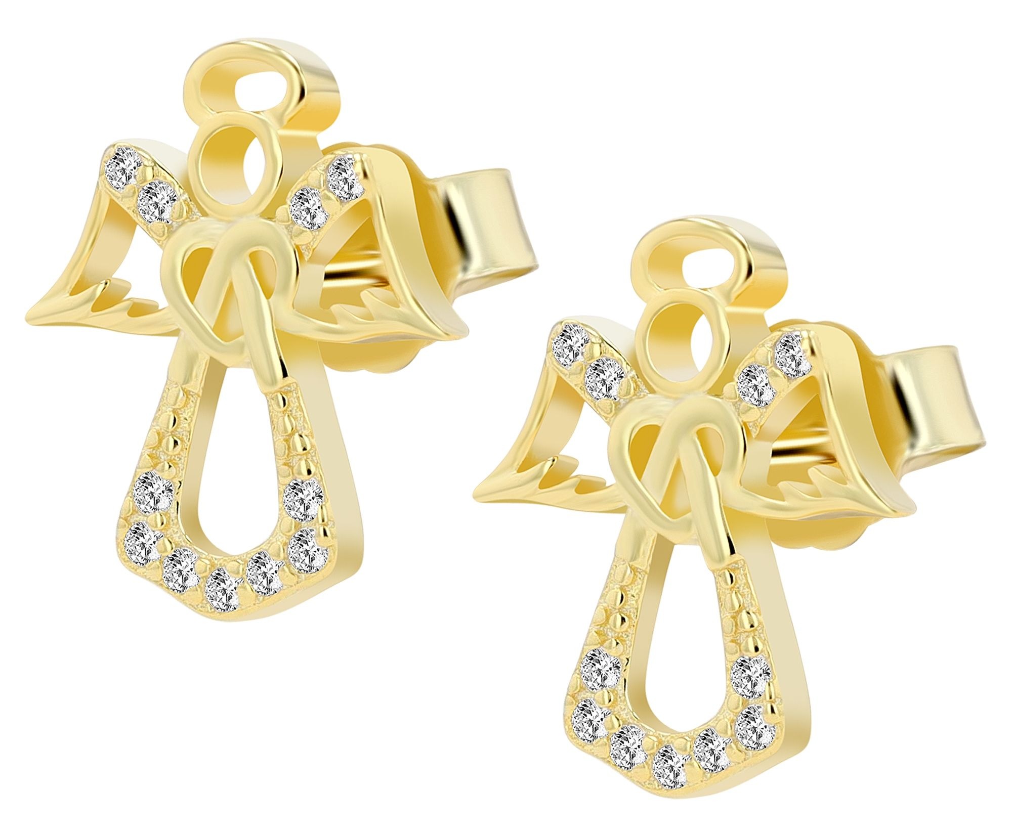 Adelia's Angel Earrings 925 Silver Gold 2