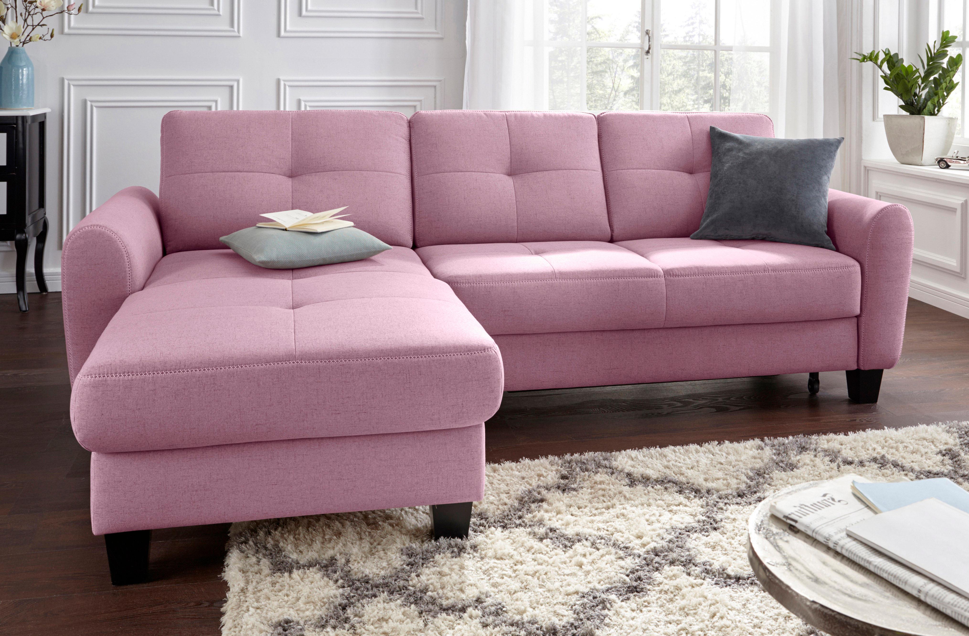 sit&more Ecksofa "Varese L-Form" mit Federkern, wahlweise mit Schlaffunktion und Stauraum