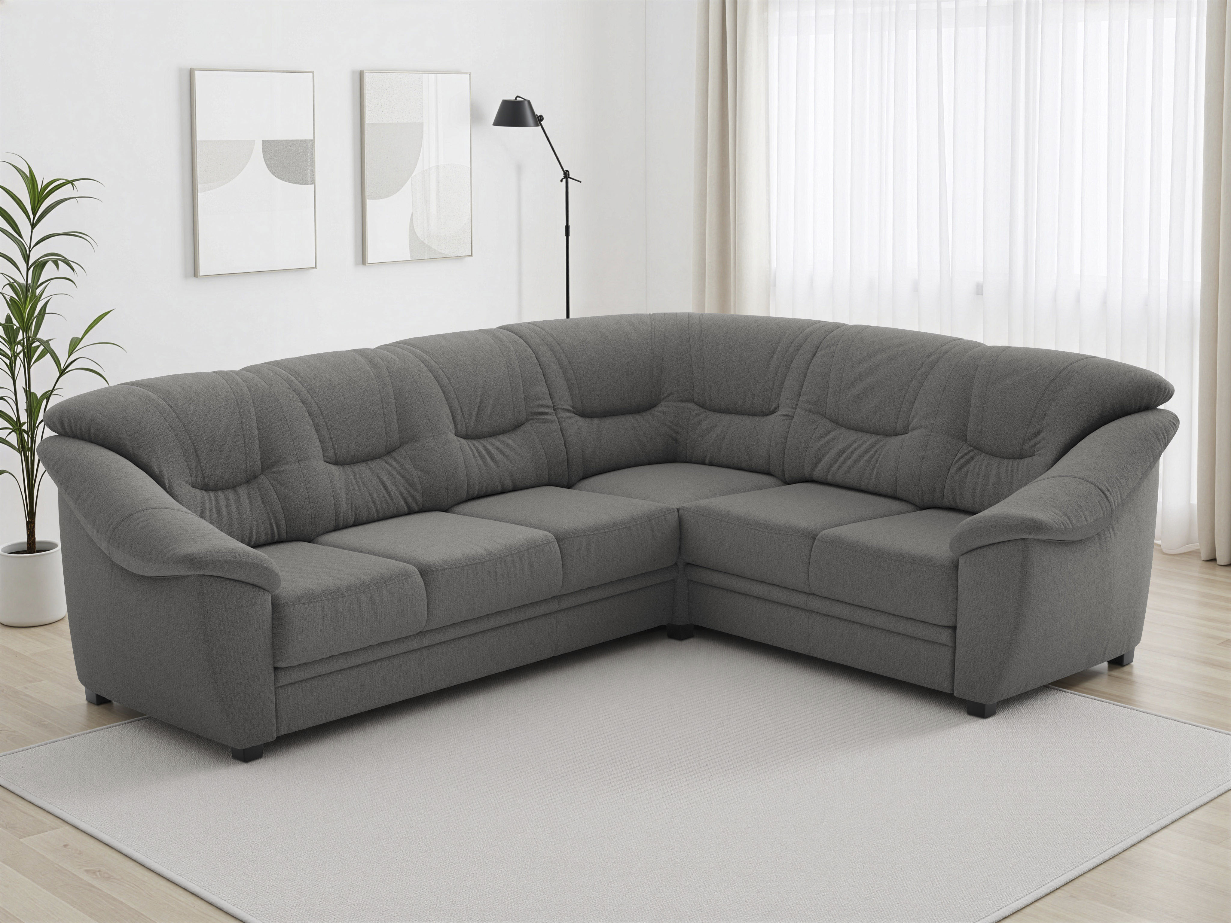 sit&more Ecksofa "Savona L-Form, B. 262 cm, Komfortsitz, Eckcouch mit Stoff- & Lederwahl" optional Schlaffunktion, Liegefl. 120x195 cm