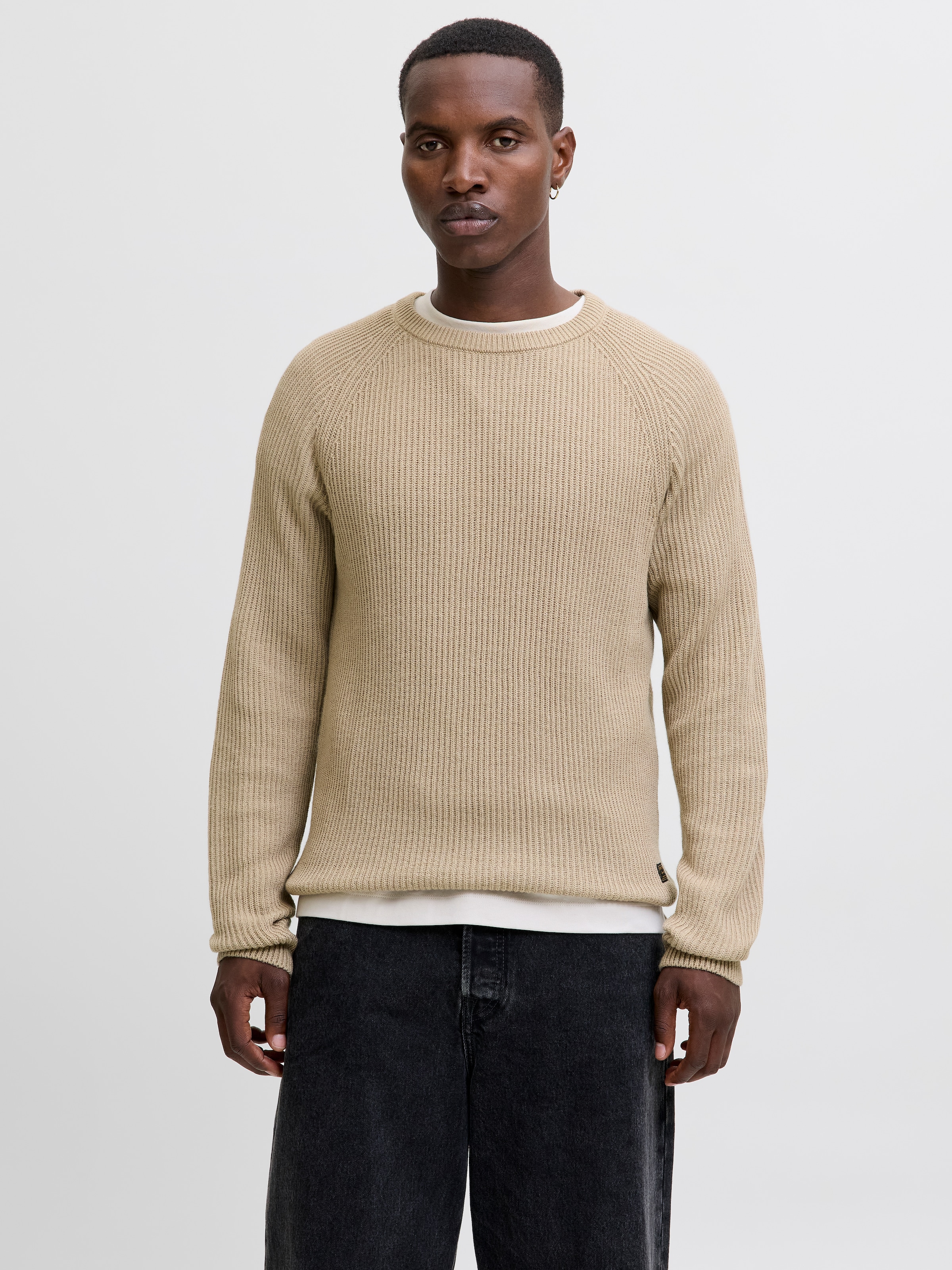 Jack & Jones Rundhalspullover "JJPANNEL KNIT CREW NECK AW25" günstig online kaufen
