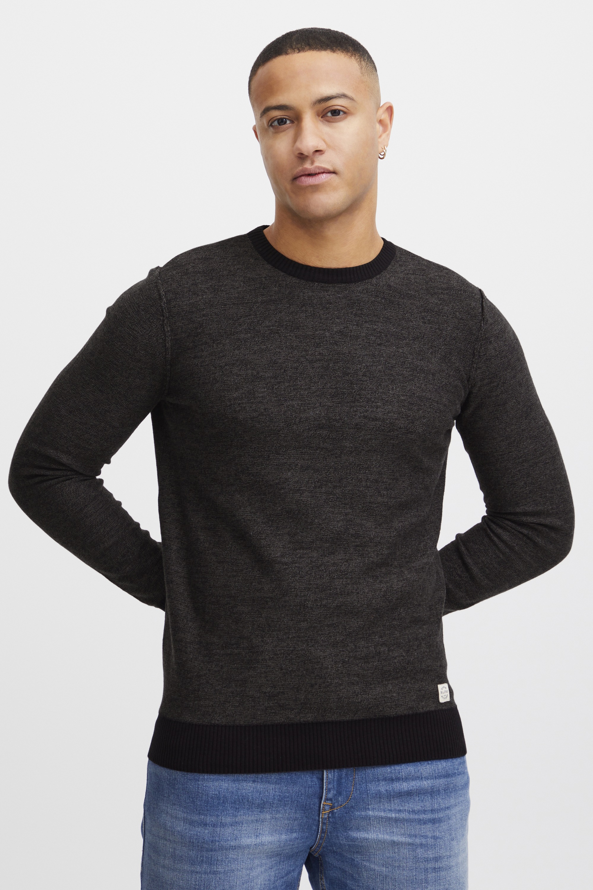 BLEND BHNathan Men's Fine Knit Crew Neck Pullover Black XXL 2
