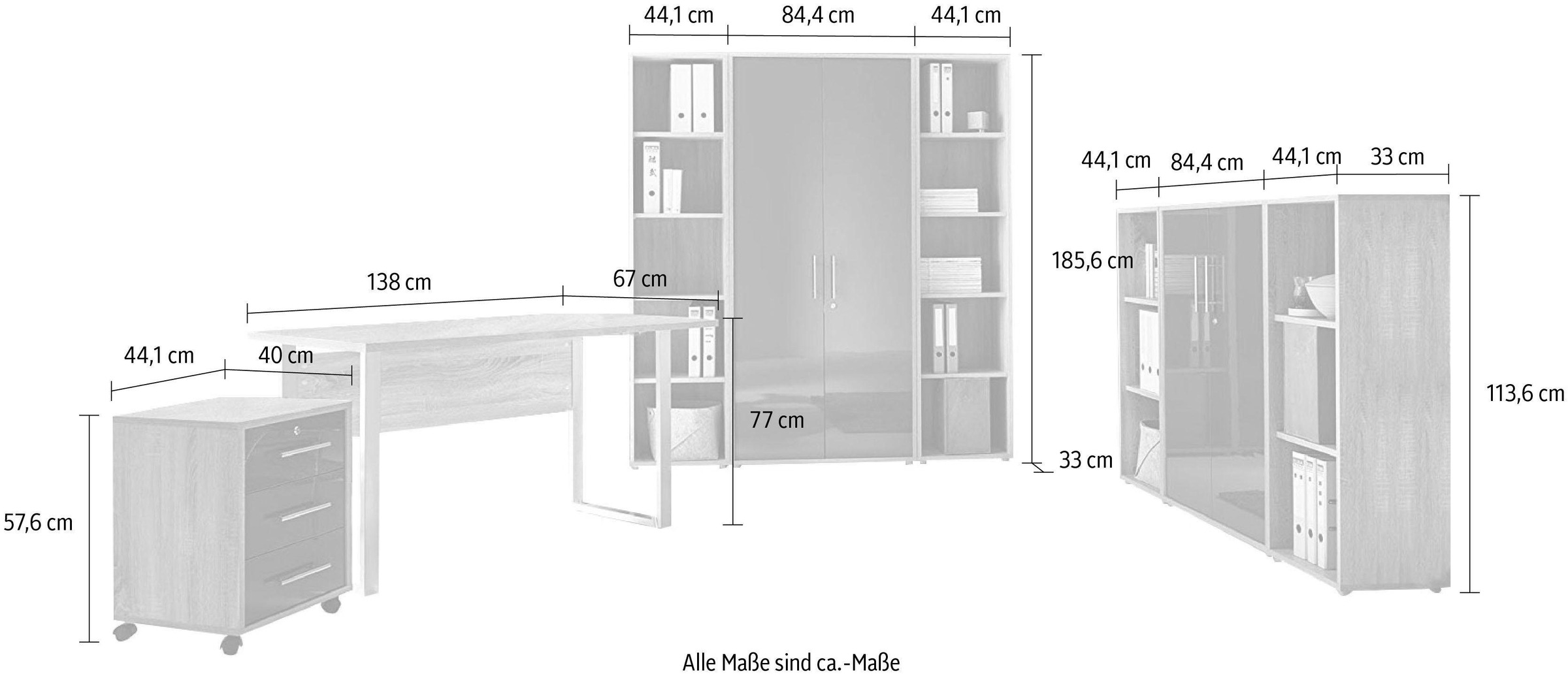 BMG Möbel Büromöbel-Set »Tabor Mini Kombi 5«