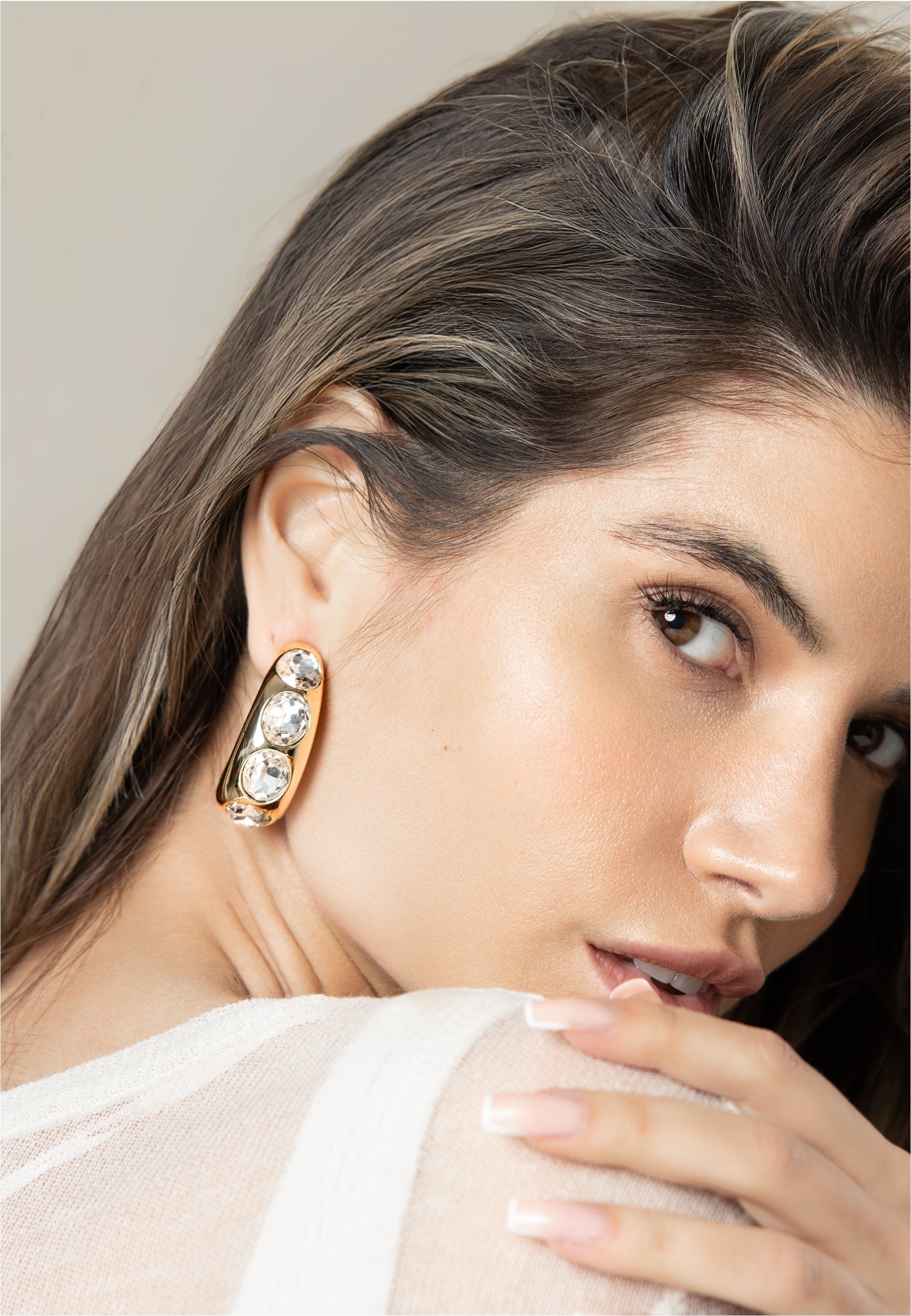 Filippa Firenze Venice Ice Clip-on Earrings Gold 2