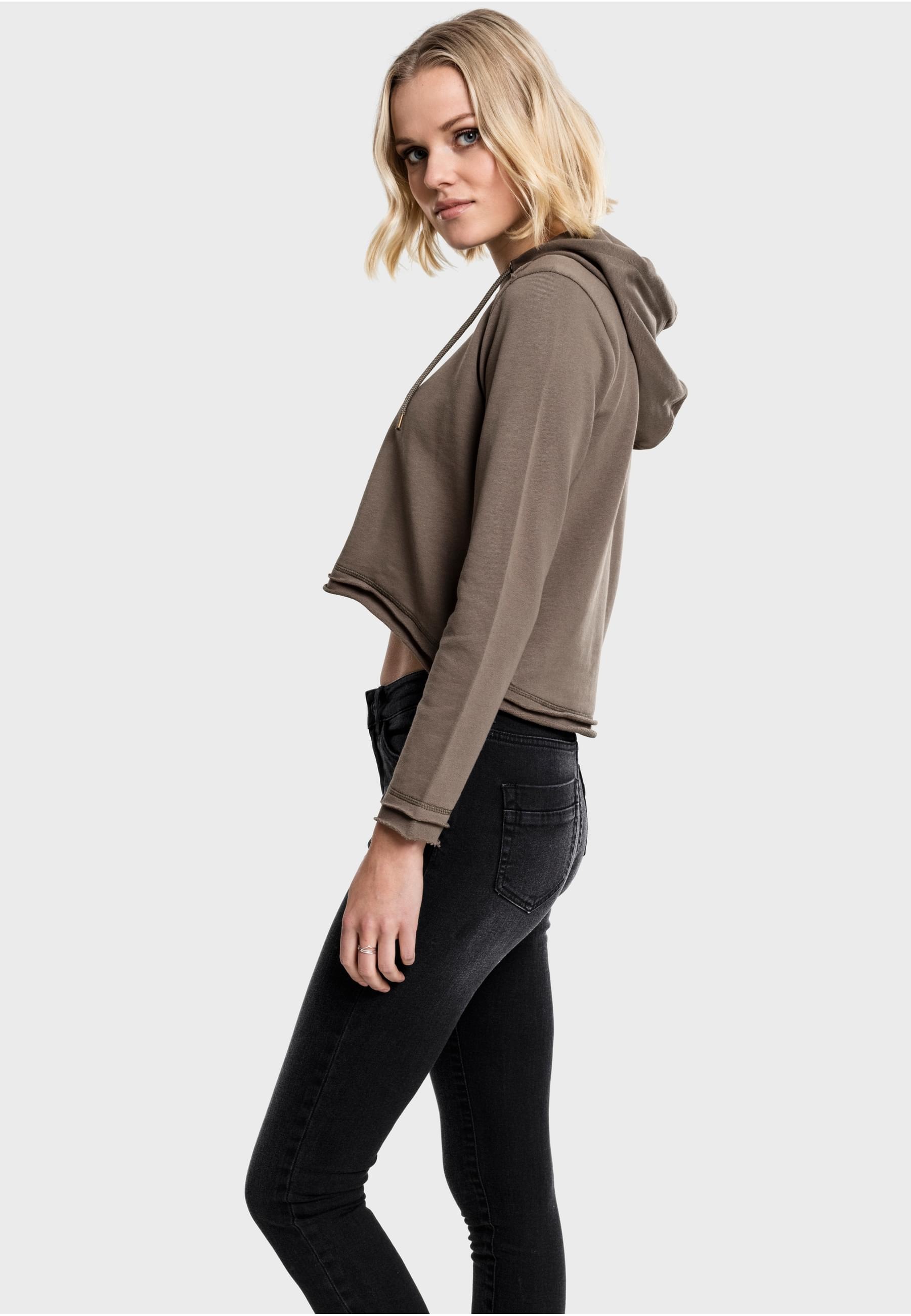 URBAN CLASSICS Rundhalspullover »Urban Classics Damen Ladies Cropped Terry Hoody« 1 Stk.