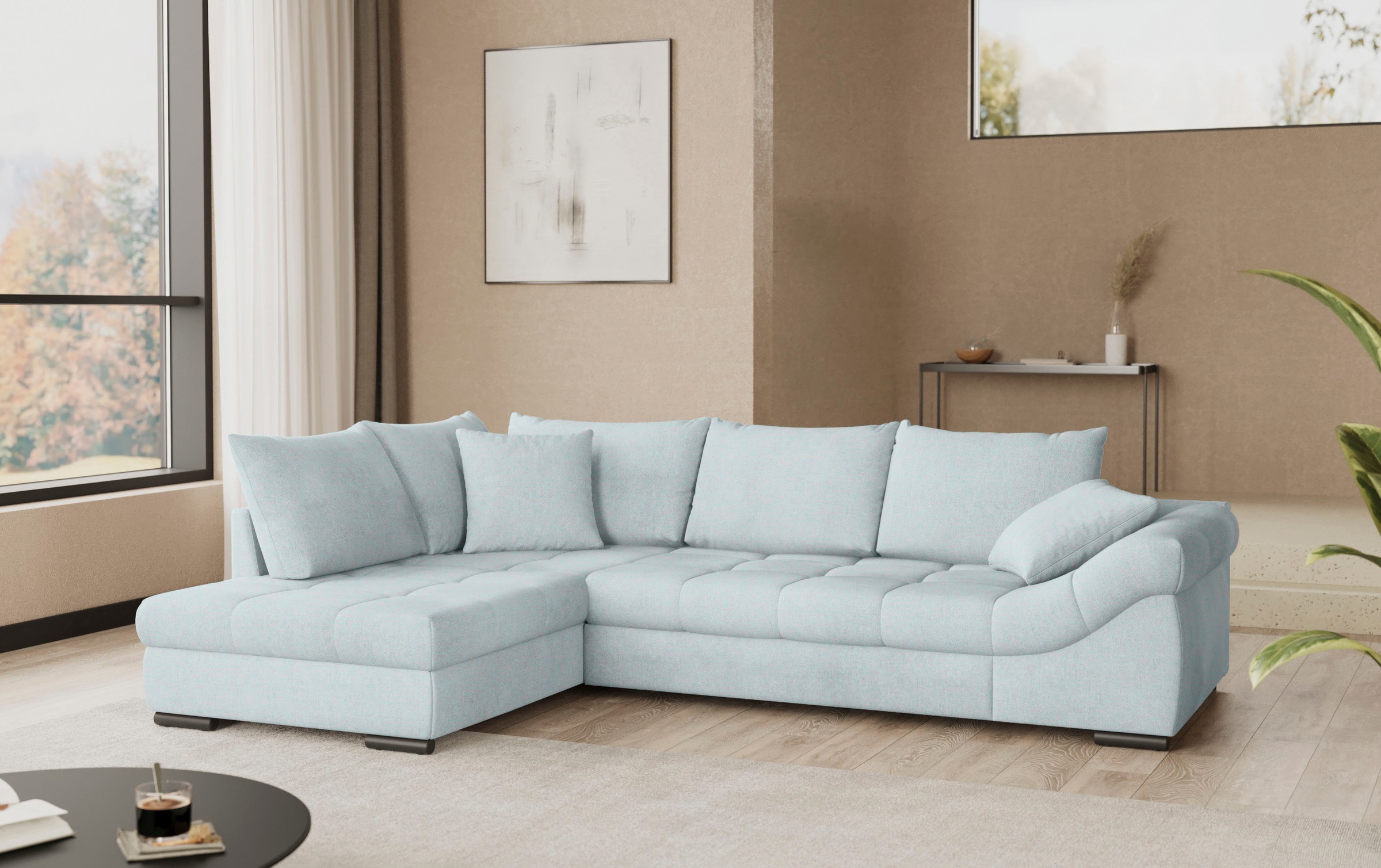 Mr. Couch Ecksofa »Allegro, L-Form«, mit Hochschläfer-Bettauszug, wahlweise mit Kaltschaum