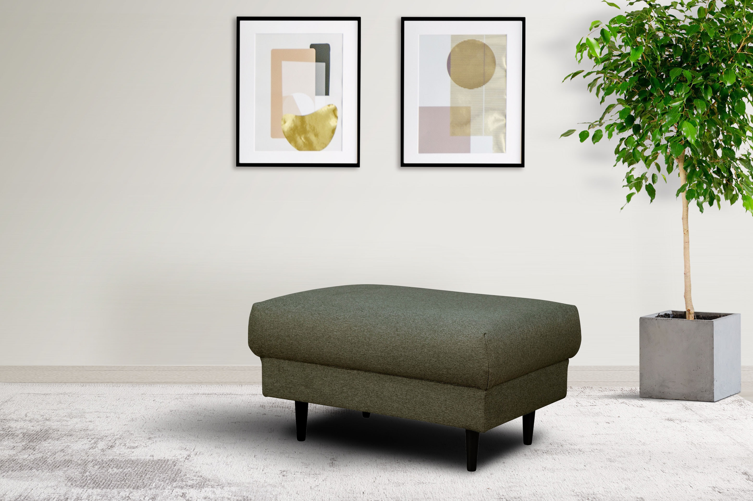 Home affaire Polsterhocker "VEYRAS Sitzhocker, Maße B/T/H: 90/65/46 cm" mit Wellenunterfederung, passend zur Serie Veyras