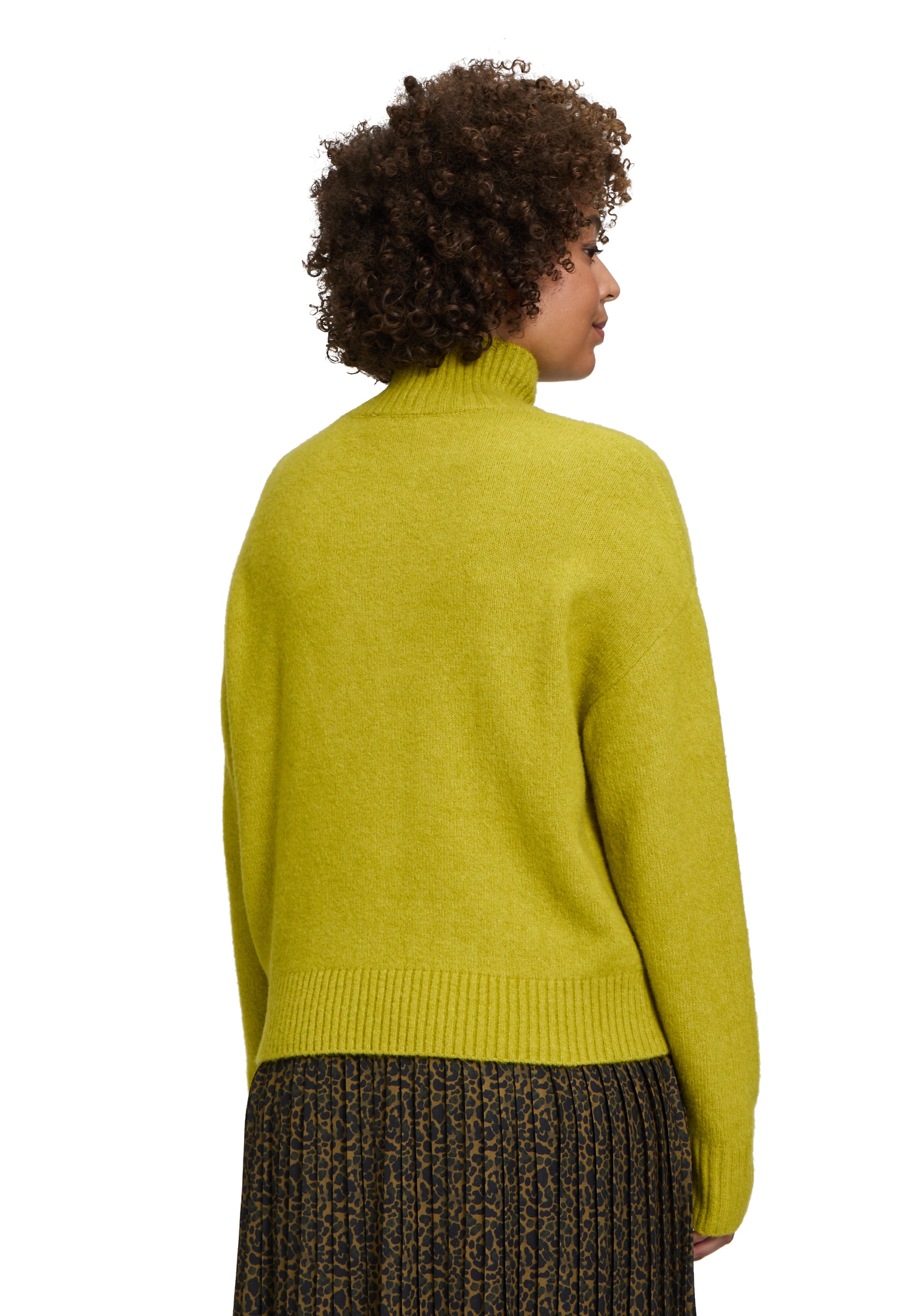 Cartoon Strickpullover »Cartoon Damen Strickpullover mit Stehkragen«, (1 tlg.), Rippbündchen