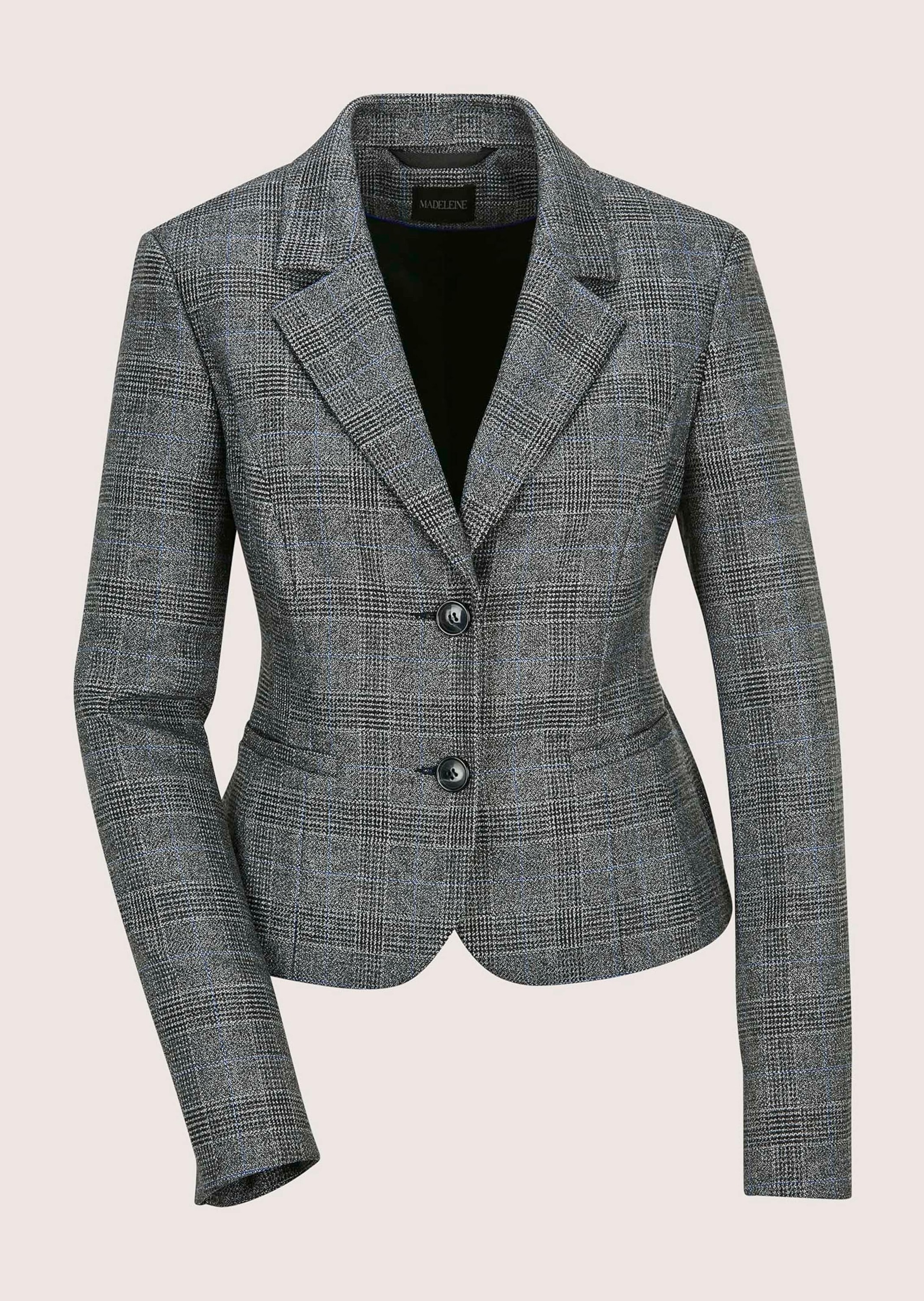 MADELEINE "Blazer Glencheckblazer mit Stretchkomfort" Kurzer Glencheckblazer