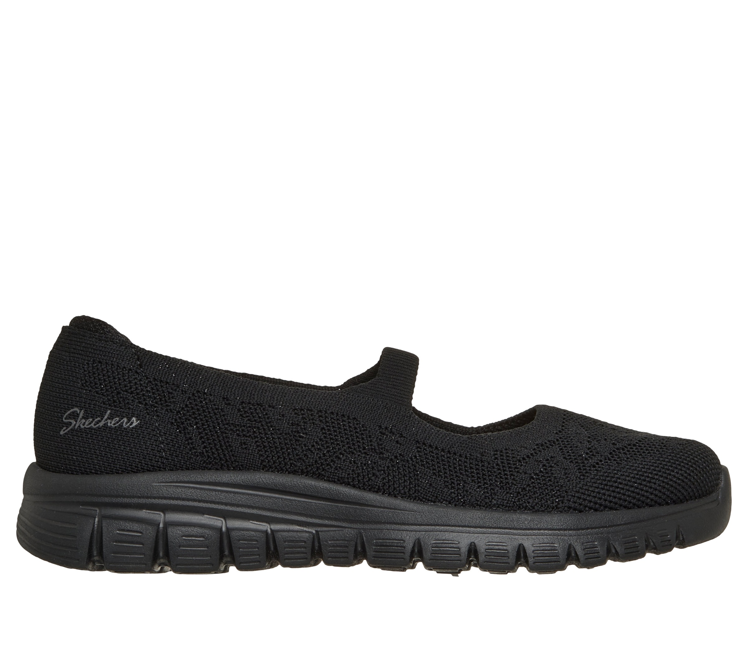 Ballerina SKECHERS "GRACEFUL", Damen, Gr. 41, schwarz unifarben, Textil, Glitzer, Schuhe Ballerina, Freizeitschuh, Schlupfschuh, Slipper mit Stretch-Fit 3