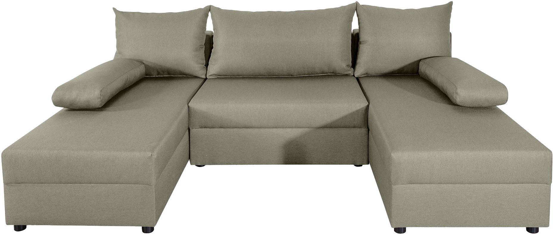 COLLECTION AB Wohnlandschaft »Pico U-Form«, Breite 220, ohne Armlehne mit Schlaffunktion, Bettkasten