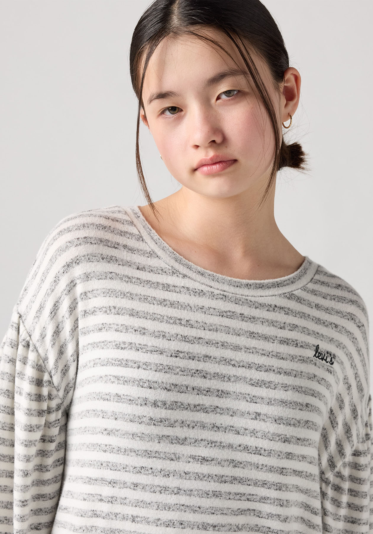 Thumbnail - Levis Kids Langarmshirt "LVG HACCI STRIPED LS KNIT TOP" in Ringeloptik, for Girls