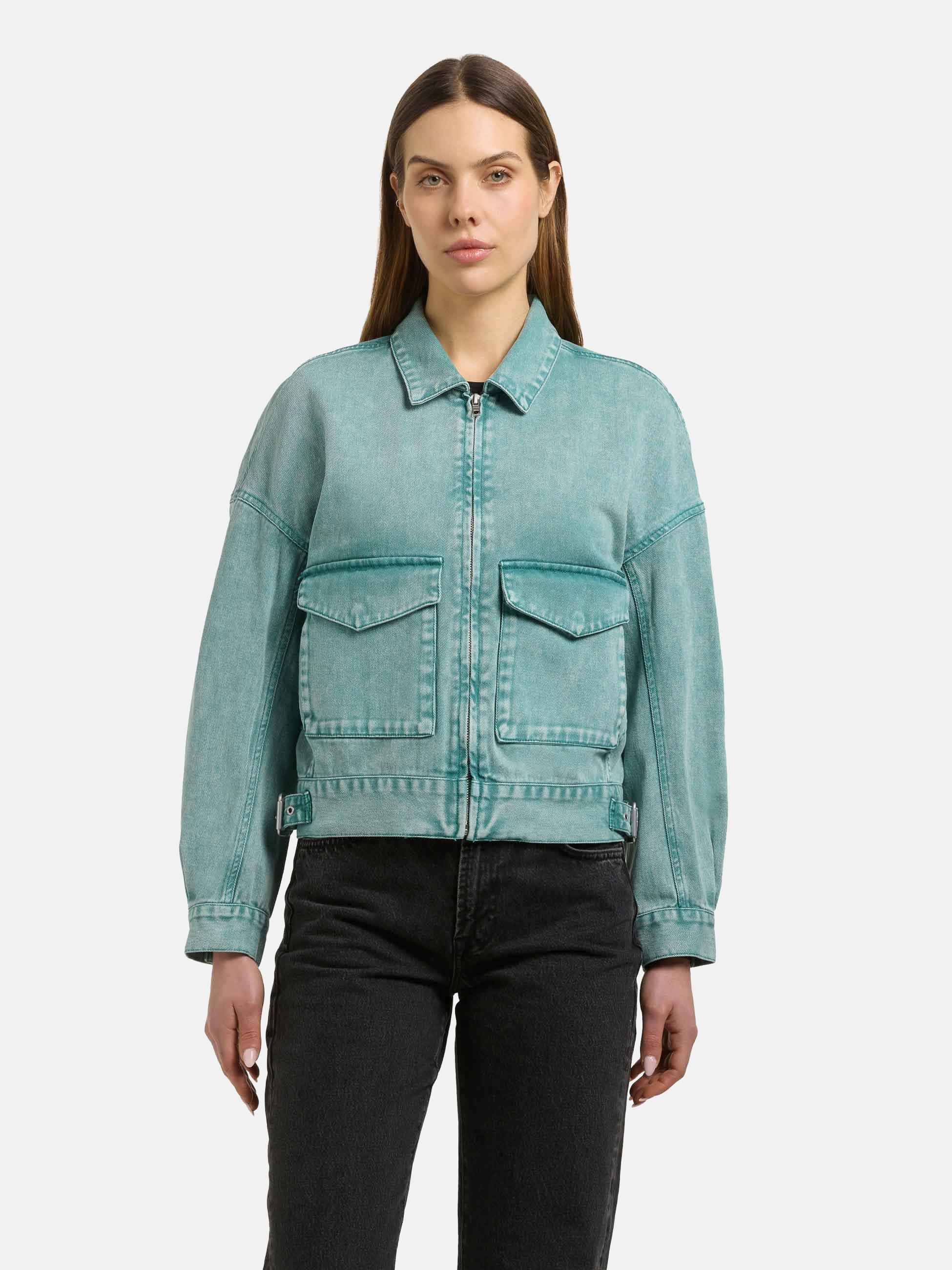 khujo Hemdjacke "Nelina" 1 Stk. tlg. ohne Kapuze Oversize Jeansjacke