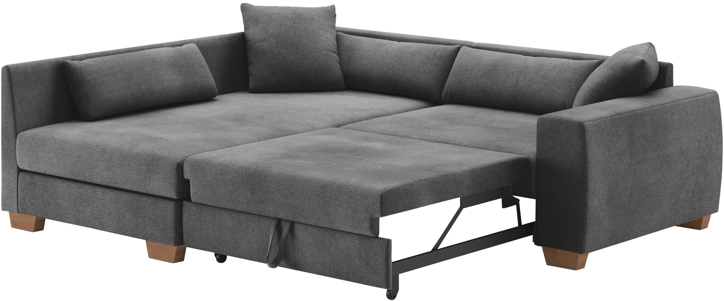 Mr. Couch Ecksofa »Helena L-Form, bis 140 kg belastbar«, mit Taschenfederkern, wahlweise mit Bettfunktion