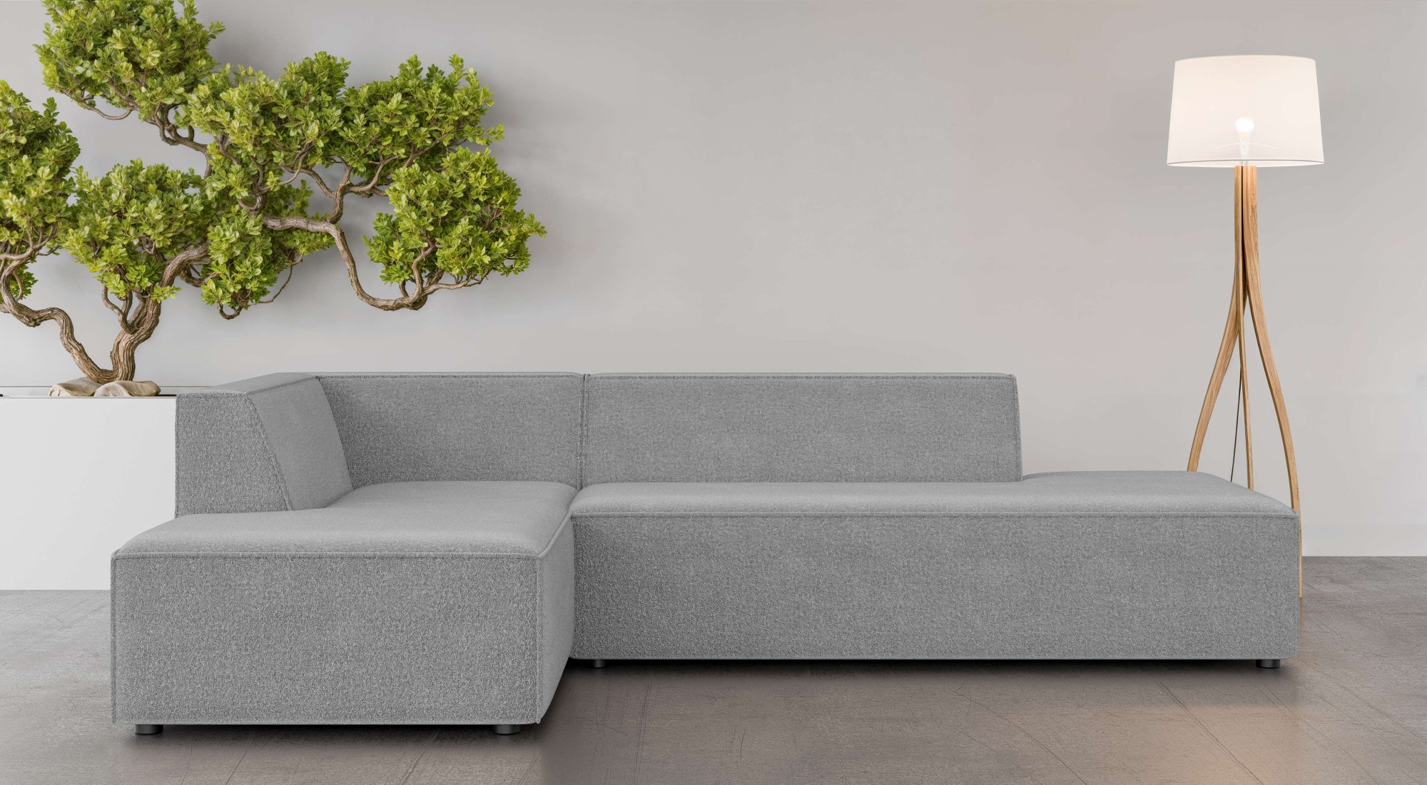 OTTO home Ecksofa "Ecksofa Cavan mit Ottomane links oder rechts bestellbar" L-Form mit Wellenunterfederung, Maße B/T/H: 270/180/72 cm