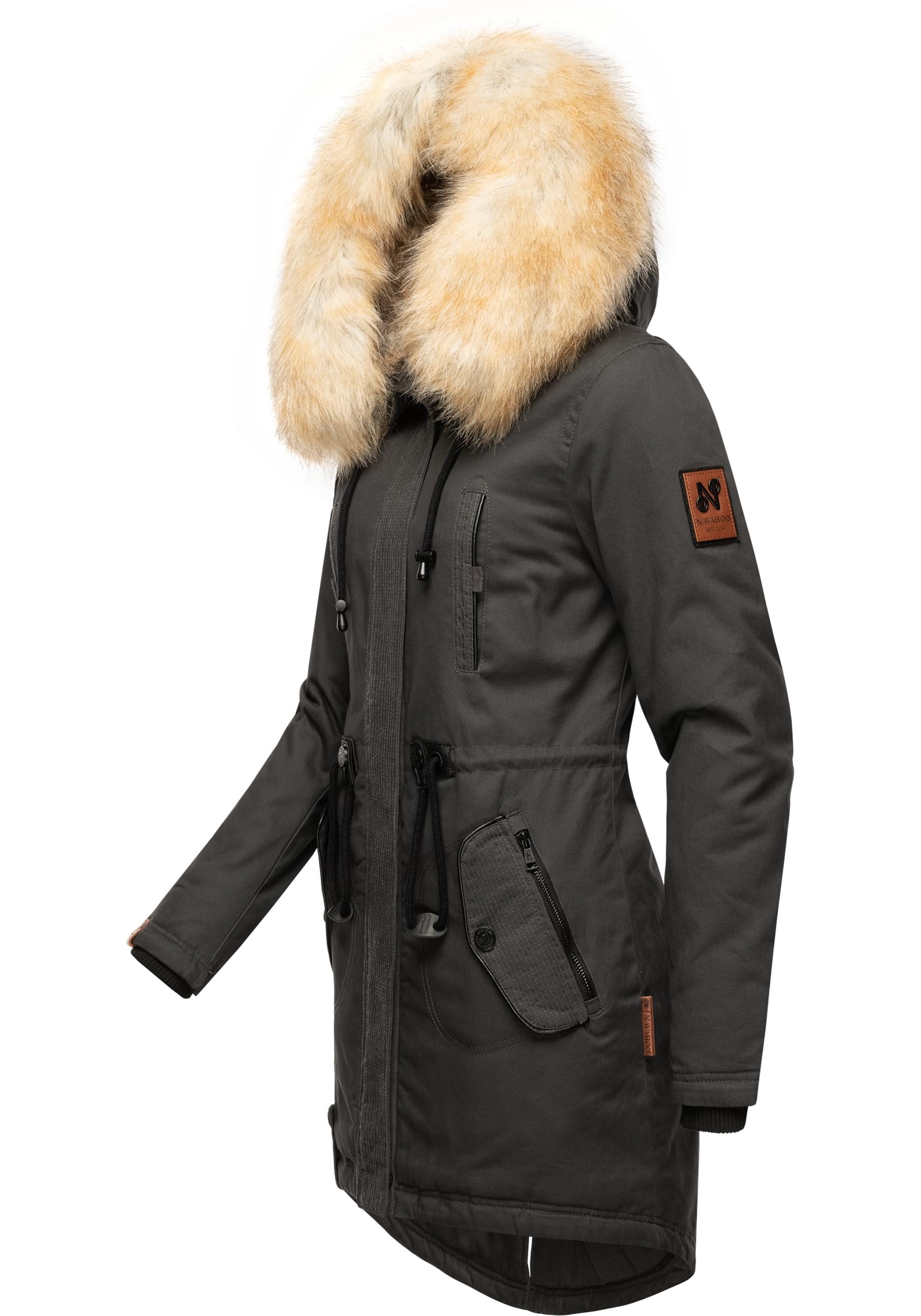 Navahoo Wintermantel Bombii stylischer Damen Winterparka mit Kunstfell-Kapu günstig online kaufen