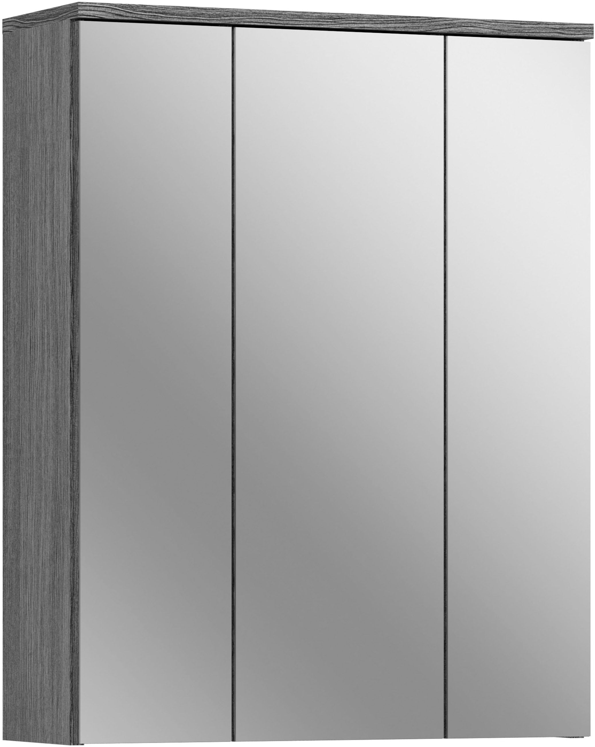 welltime Badezimmerspiegelschrank "LUCCA, Breite 60cm, 3 Spiegeltüren, 9 Fächer, 6 Fachböden" Badmöbel, Badschrank, Schrank, Wandschrank, Bad, Badezimmer
