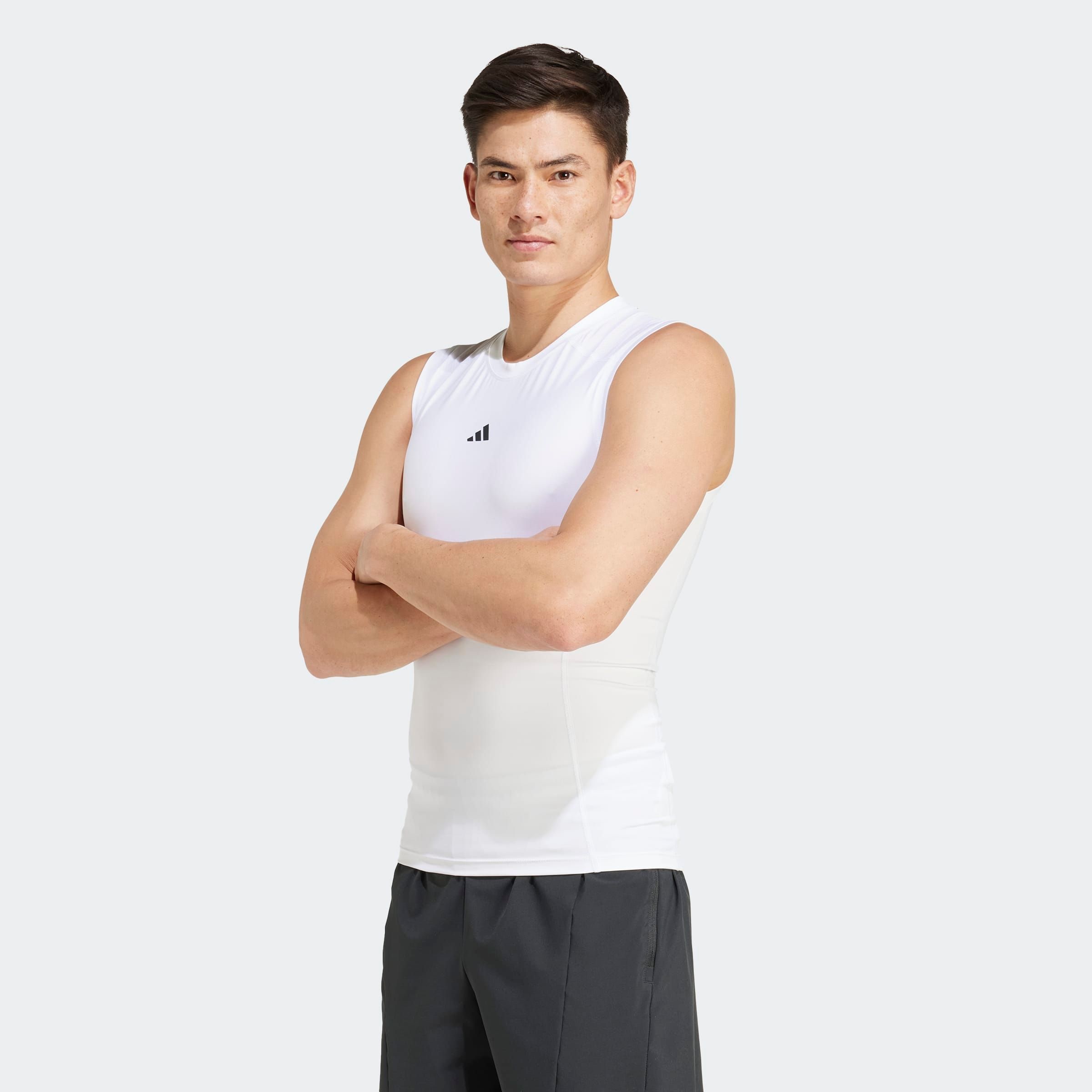 Adidas Performance Tanktop "Techfit Compression Training Sleeveless" Mit Rundhalsausschnitt, Ohne Verschluss, Normale Länge