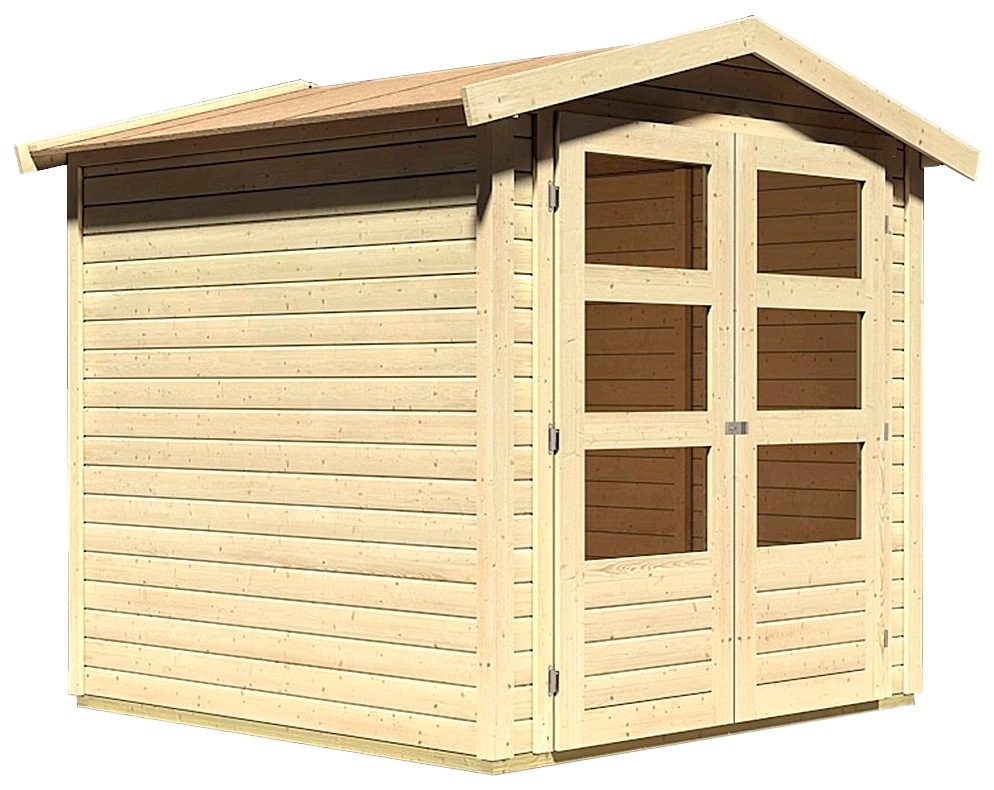 Karibu Gartenhaus "Amberg 2" anthrazit, naturbelassen oder terragrau günstig online kaufen