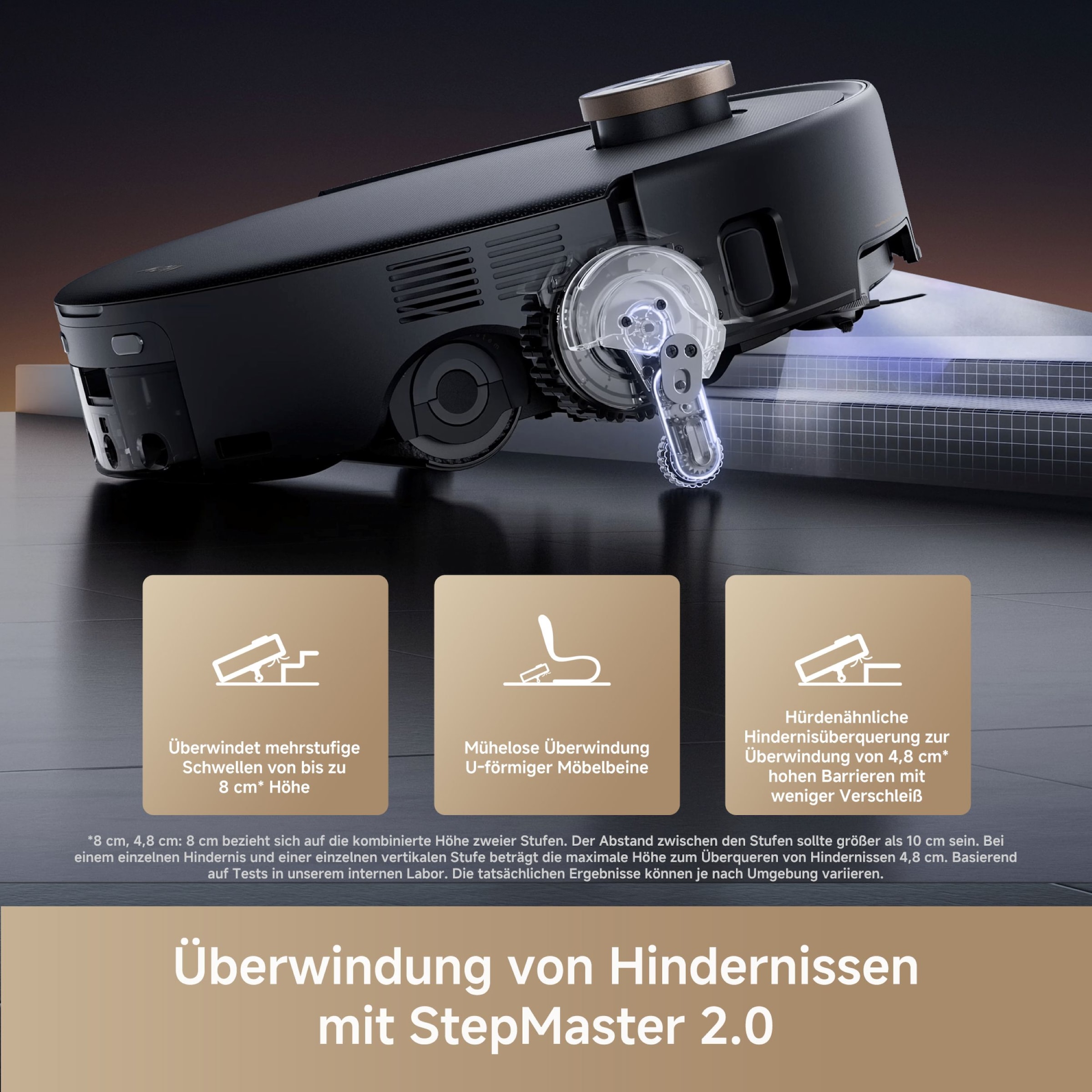 Mova Saugroboter »mit Wischfunktion Z60 Ultra Roller Complete«, Warmwasser-Wischsystem, Rollenmopp, überwindet Hindernisse, 28.000 Pa