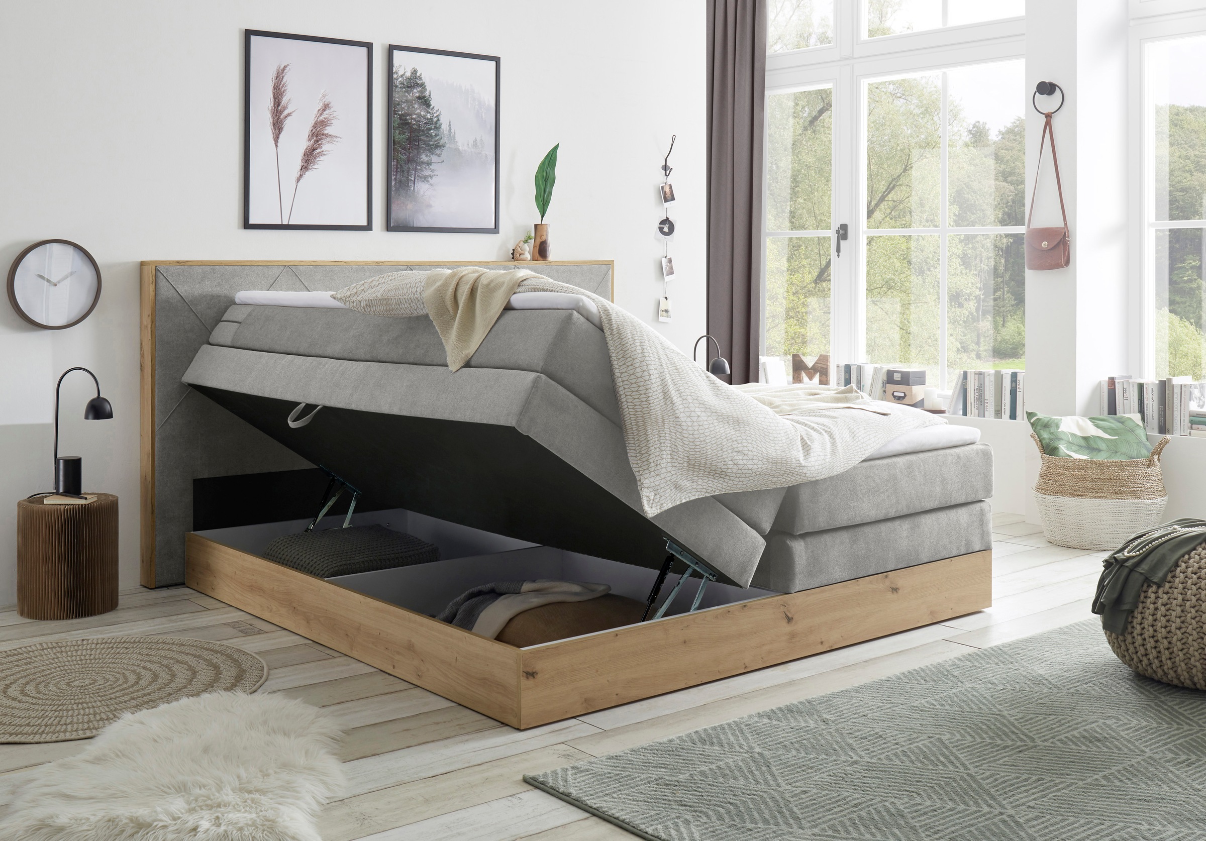 ED EXCITING DESIGN Boxspringbett »Bellevue«, inkl. Bettkasten, wahlweise mit Matratze und Topper