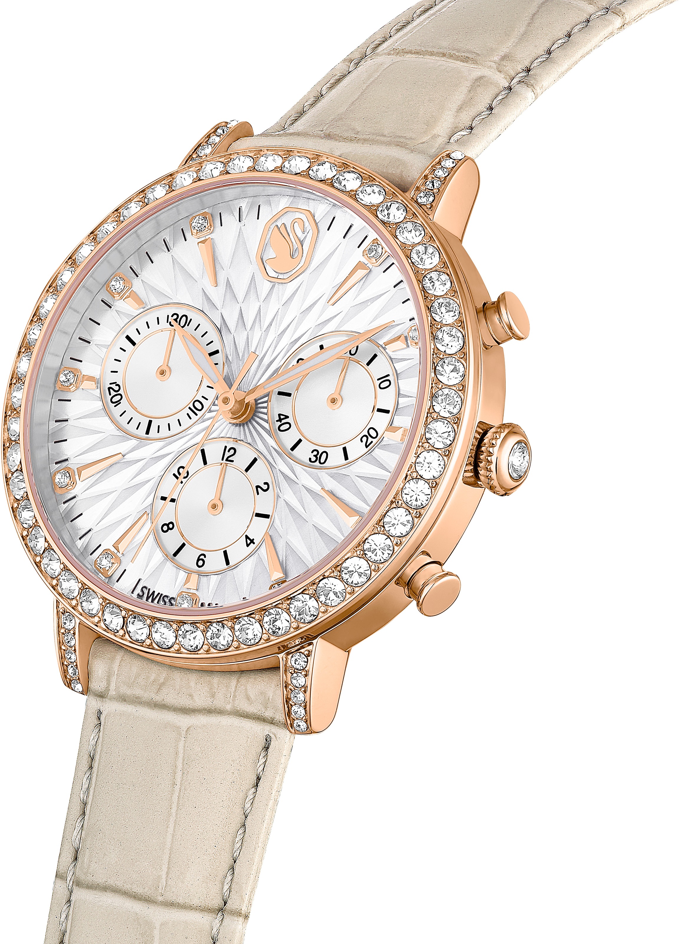 Swarovski Chronograph »MATRIX CHRONO«, Quarzuhr, Armbanduhr, Damenuhr, Swiss Made, Lederarmband, analog