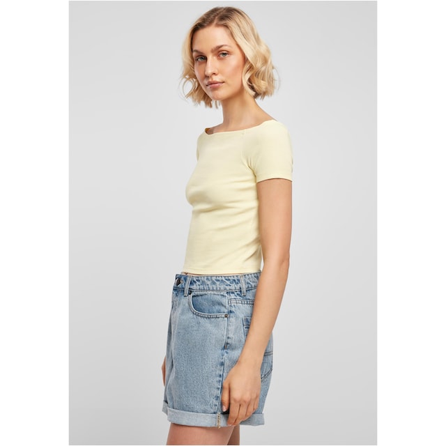 URBAN CLASSICS Kurzarmshirt »Damen Ladies Off Shoulder Rib Tee«, (1 tlg.)  kaufen | BAUR