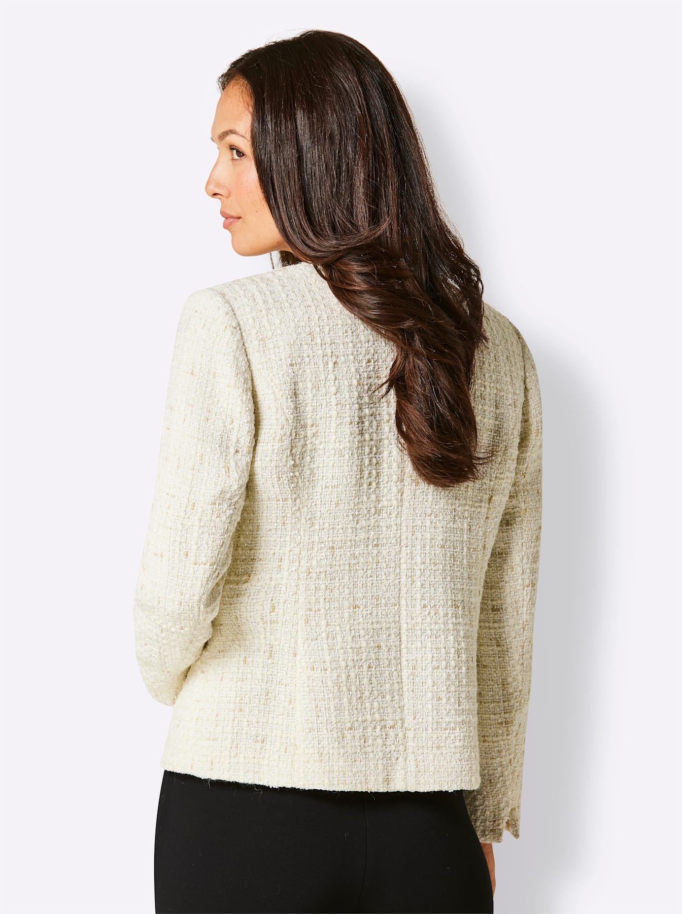 Creation L Premium Wool-Blend Bouclé Blazer ecru Size 38 3