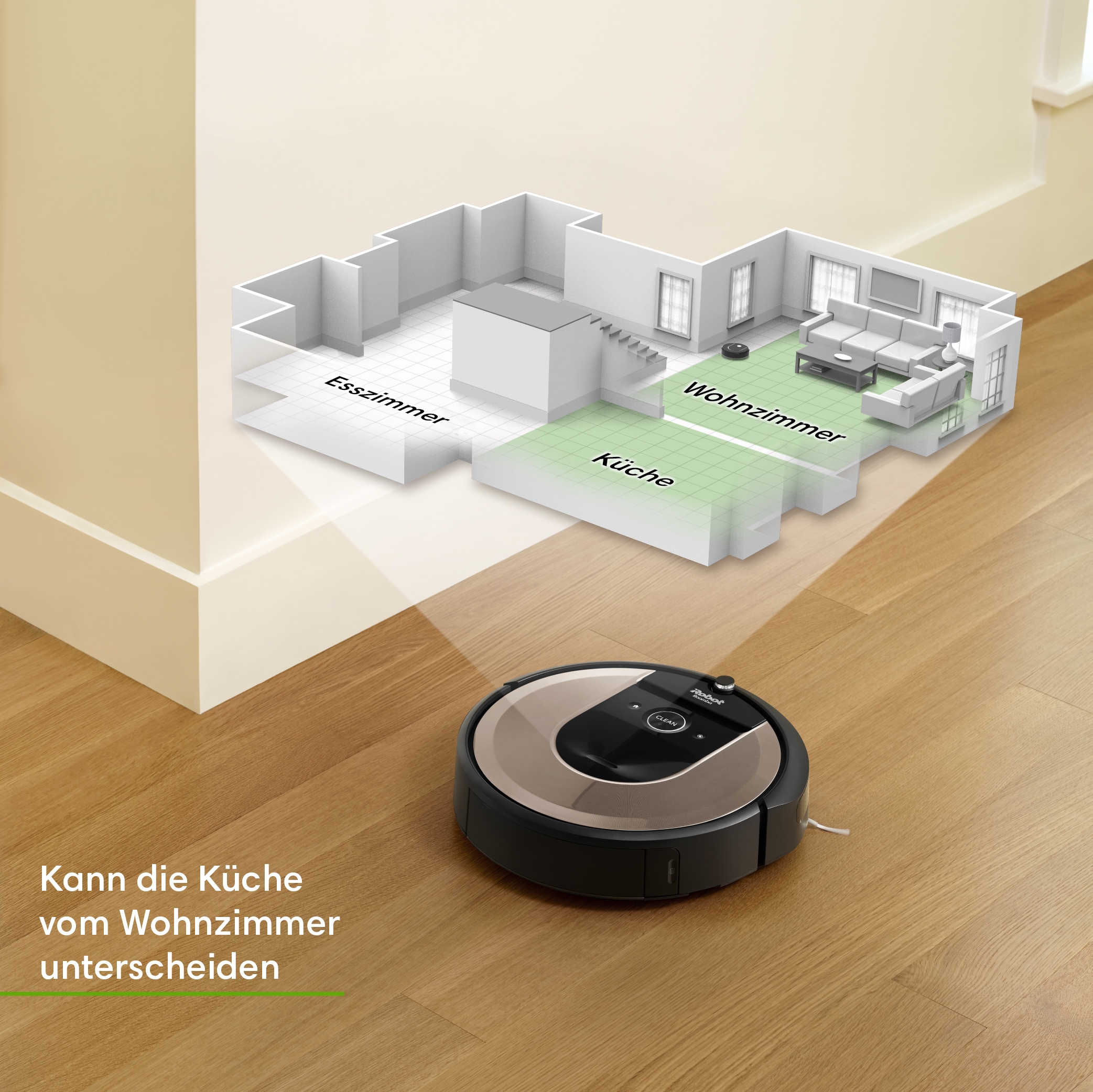 iRobot Saugroboter »iRobot® Roomba® i6 (i6158)«, App-/Sprachsteuerung, Einzelraumkaritierung