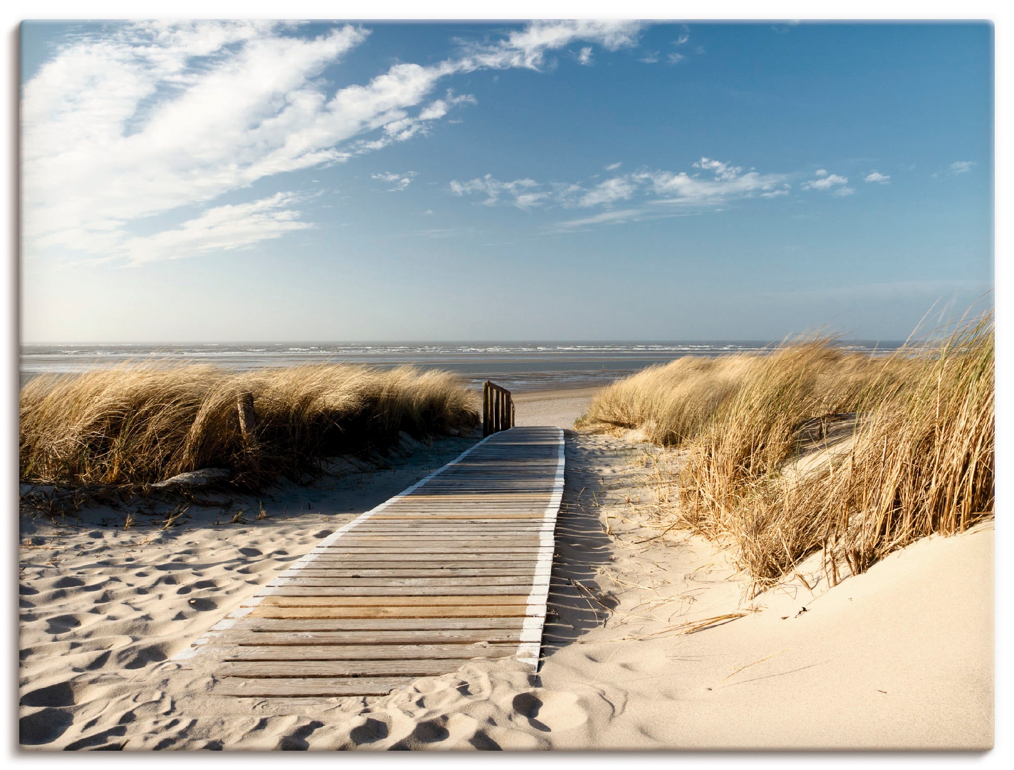 Artland Leinwandbild "Nordseestrand auf Langeoog - Steg" Strand 1 Stk. tlg. günstig online kaufen