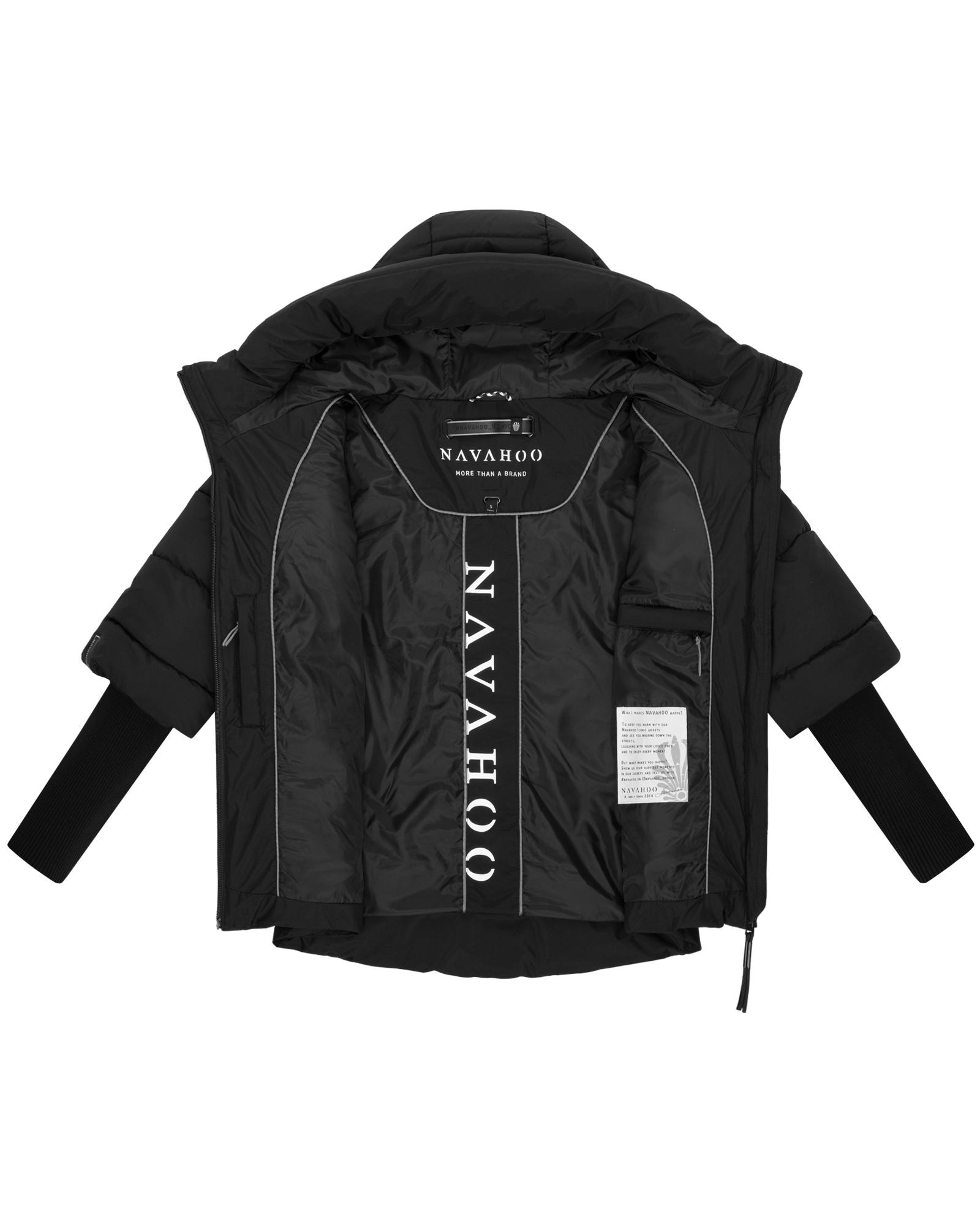 Navahoo Steppjacke »Lotusherz XIV«, mit Kapuze, Warme gesteppte Winterjacke mit Rippstrickärmeln