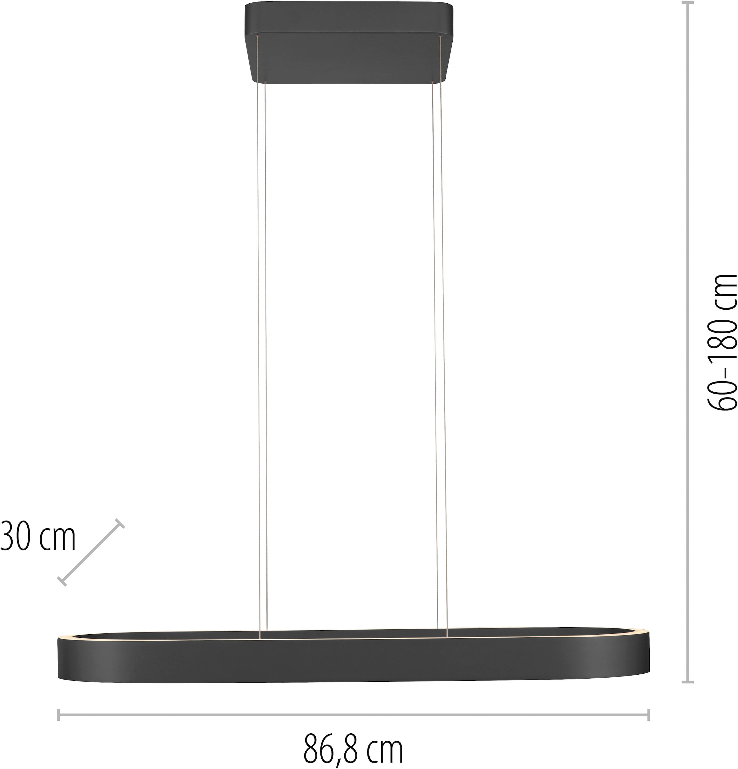 Neuhaus Q DESIGN CONTROL LIGHTS LED Pendelleuchte »Q-STRETTO« LED-Board 1 Stk. warmweiß - kaltweiß