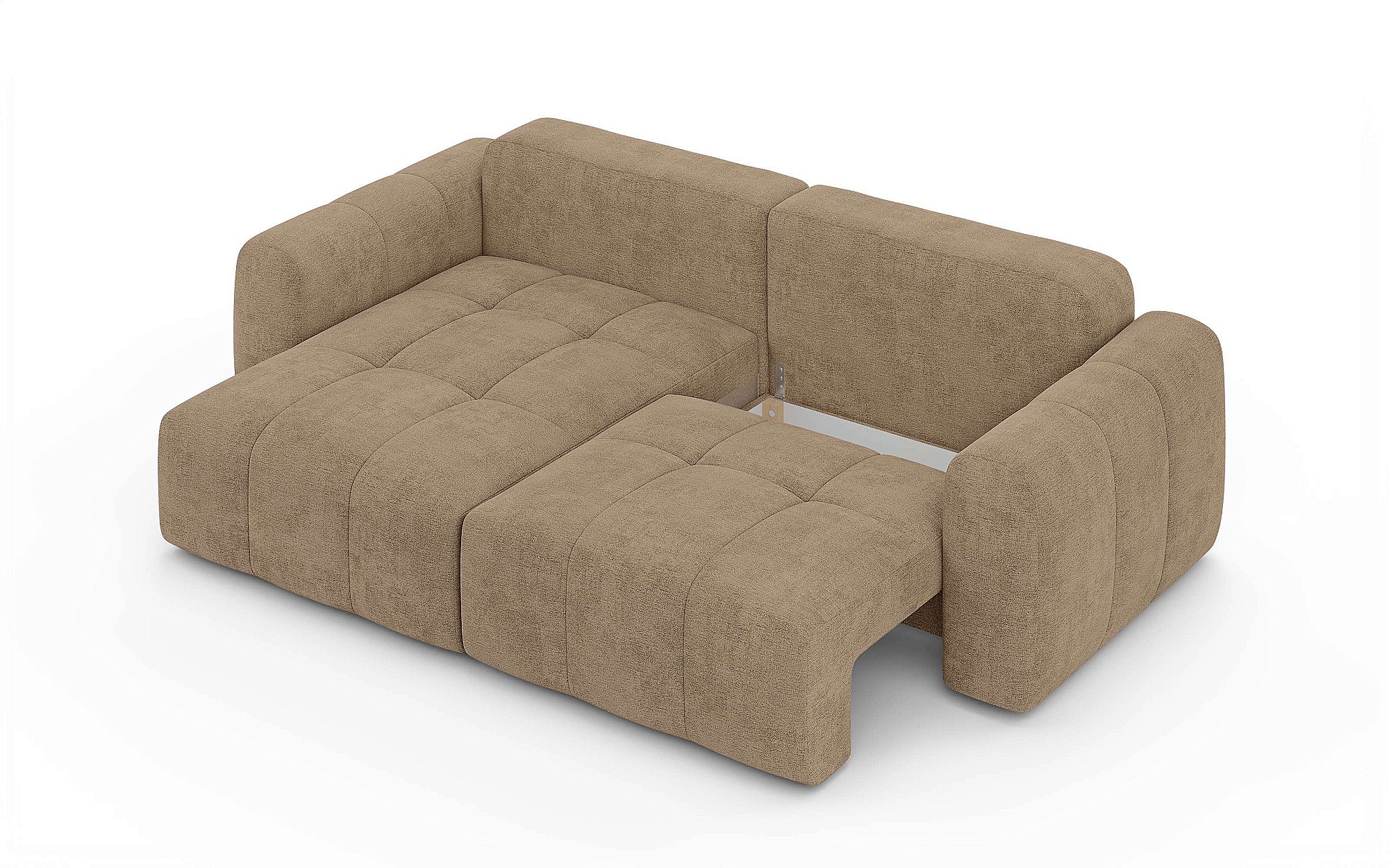 OTTO home Ecksofa »AVVELLA Schlafsofa, Bettkasten, komfortables Sitzgefühl, Breite 256cm« Liegefläche 135x200cm, Bettkasten, mit Rückenkissen, moderne Steppung