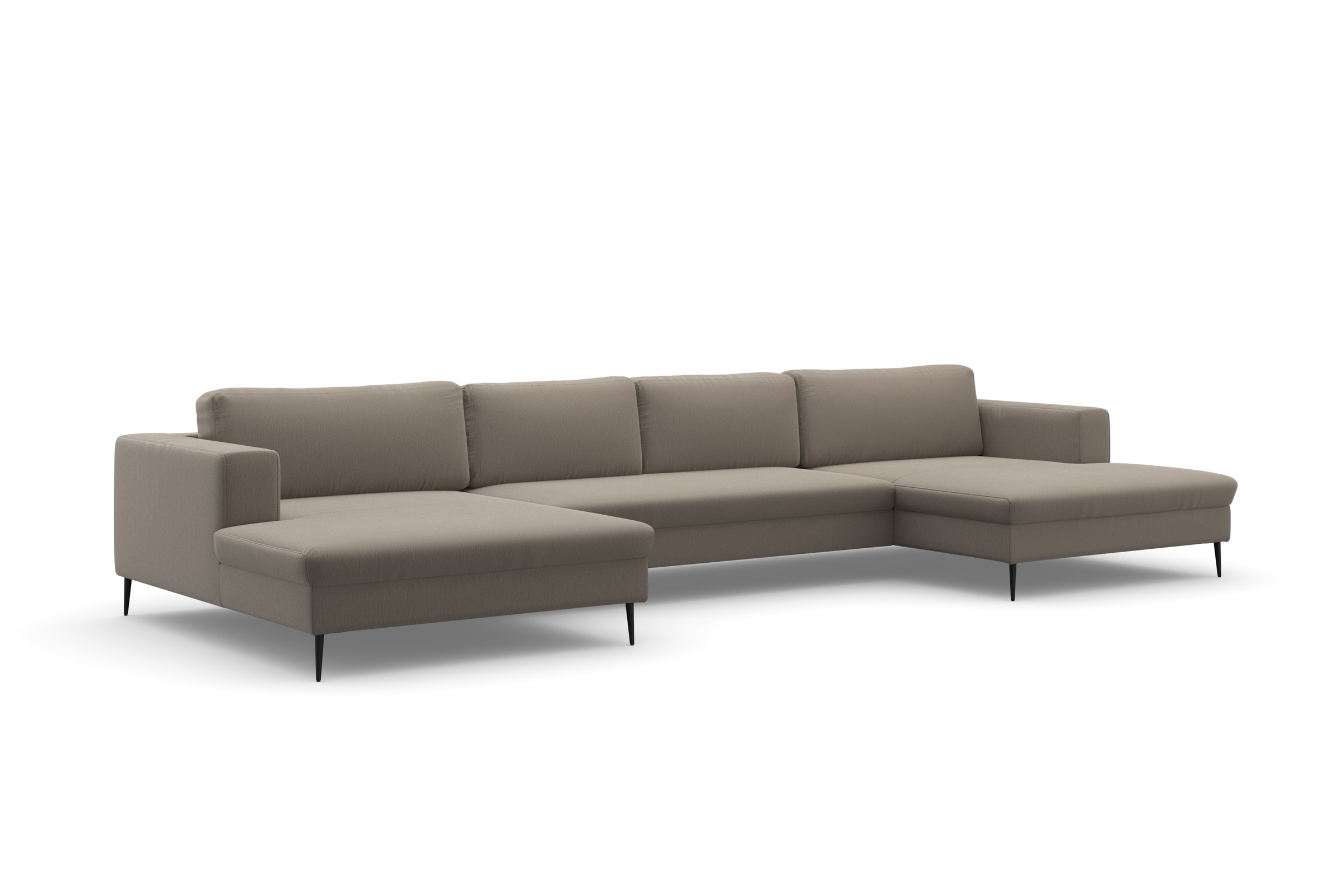 Thumbnail - DOMO collection Wohnlandschaft "Modica U-Form aktuelles, kubisches Design mit 2 Recamieren, viel Platz" XXL, in moderner...