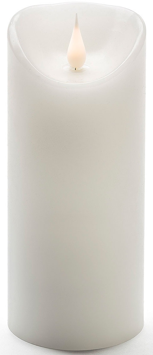 KONSTSMIDE LED-Kerze »Weihnachtsdeko«, LED Echtwachskerze, weiß, mit 3D Flamme, Ø 7,5 cm, Höhe: 17,5 cm