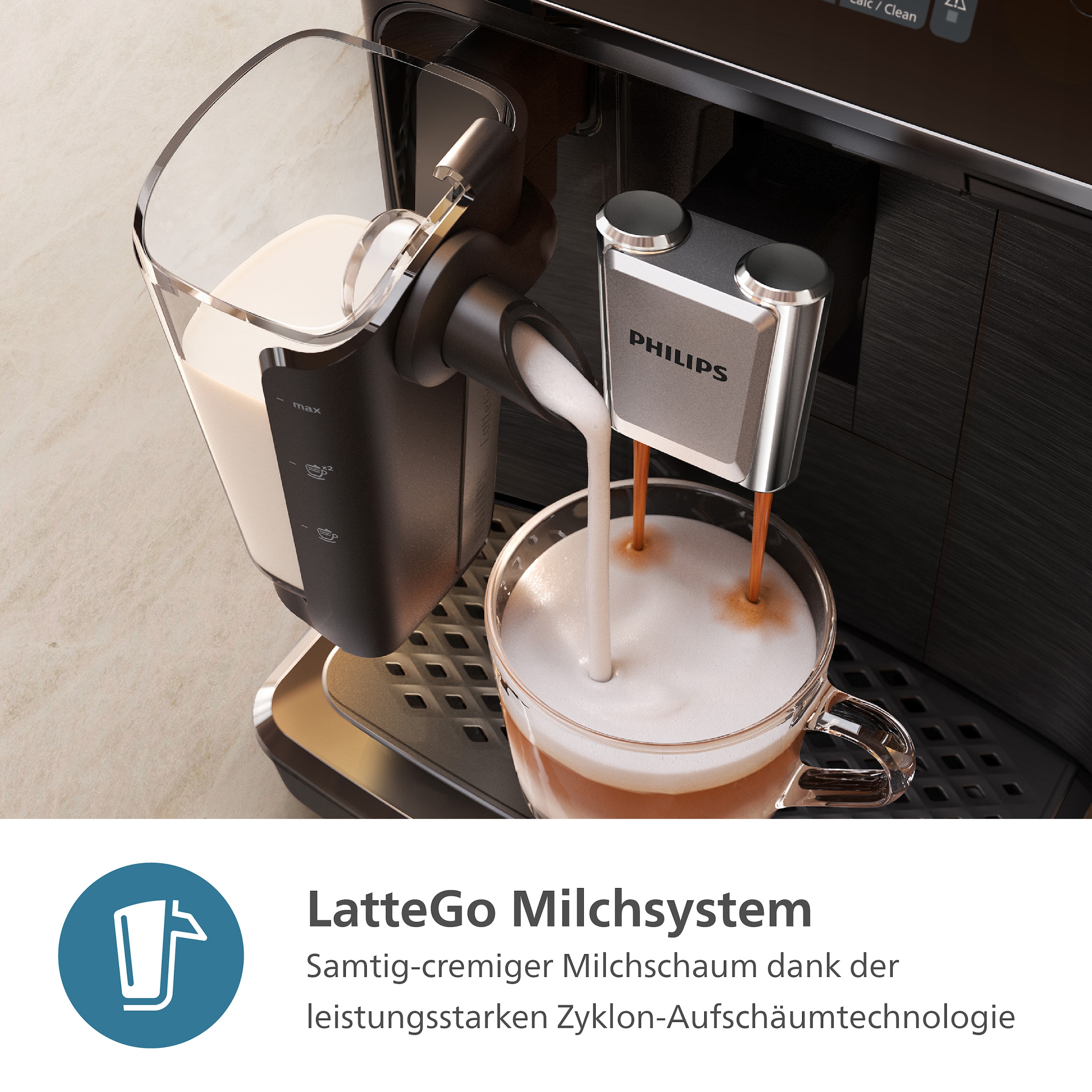 mit Kaffeespezialitäten, und Weiß »EP2333/40 2300 Philips | LatteGo-Milchsystem, 4 BAUR Chrom Series«, Kaffeevollautomat