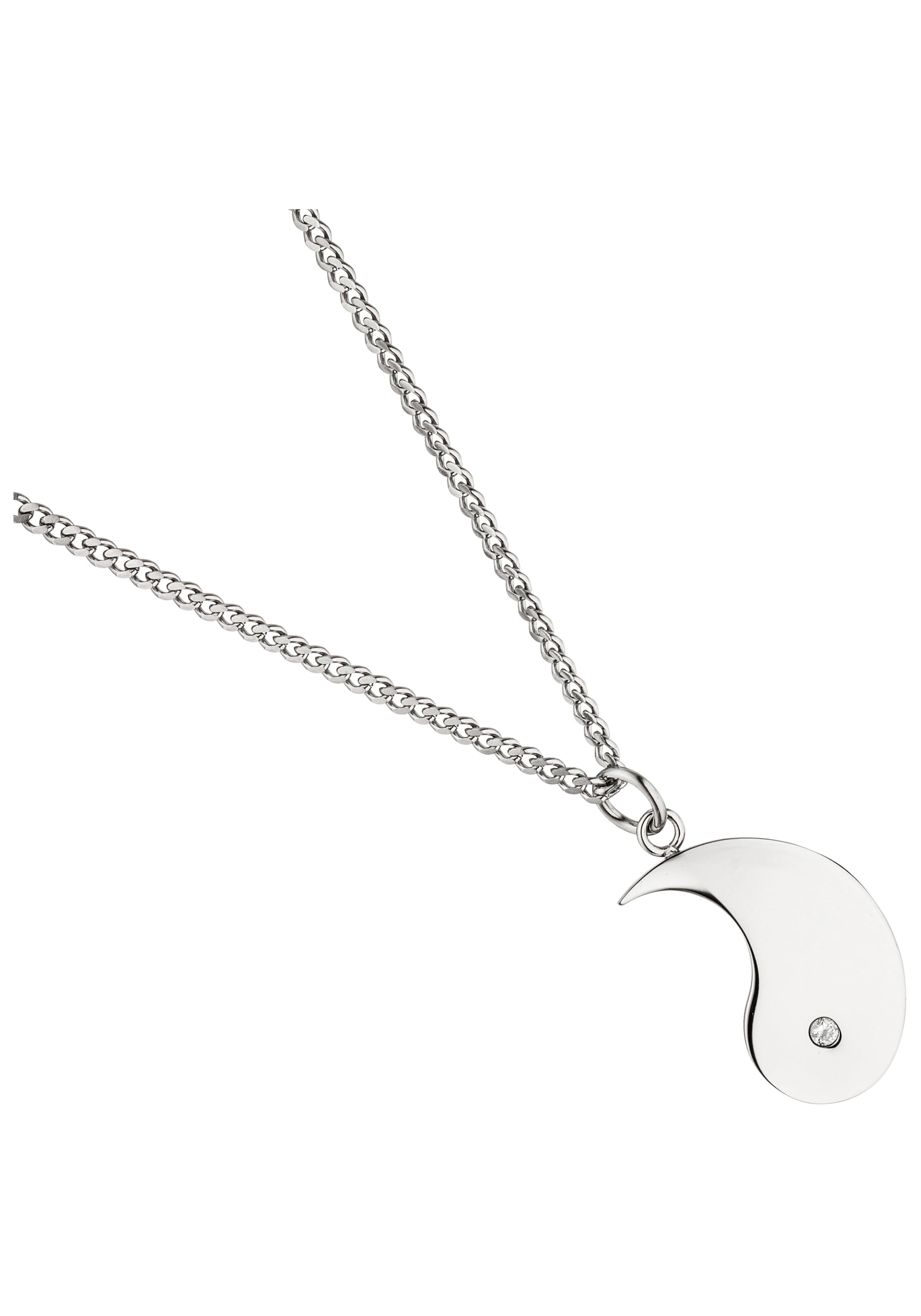 JOBO Kette mit Anhänger »Ying Yang«, Edelstahl mit Zirkonia