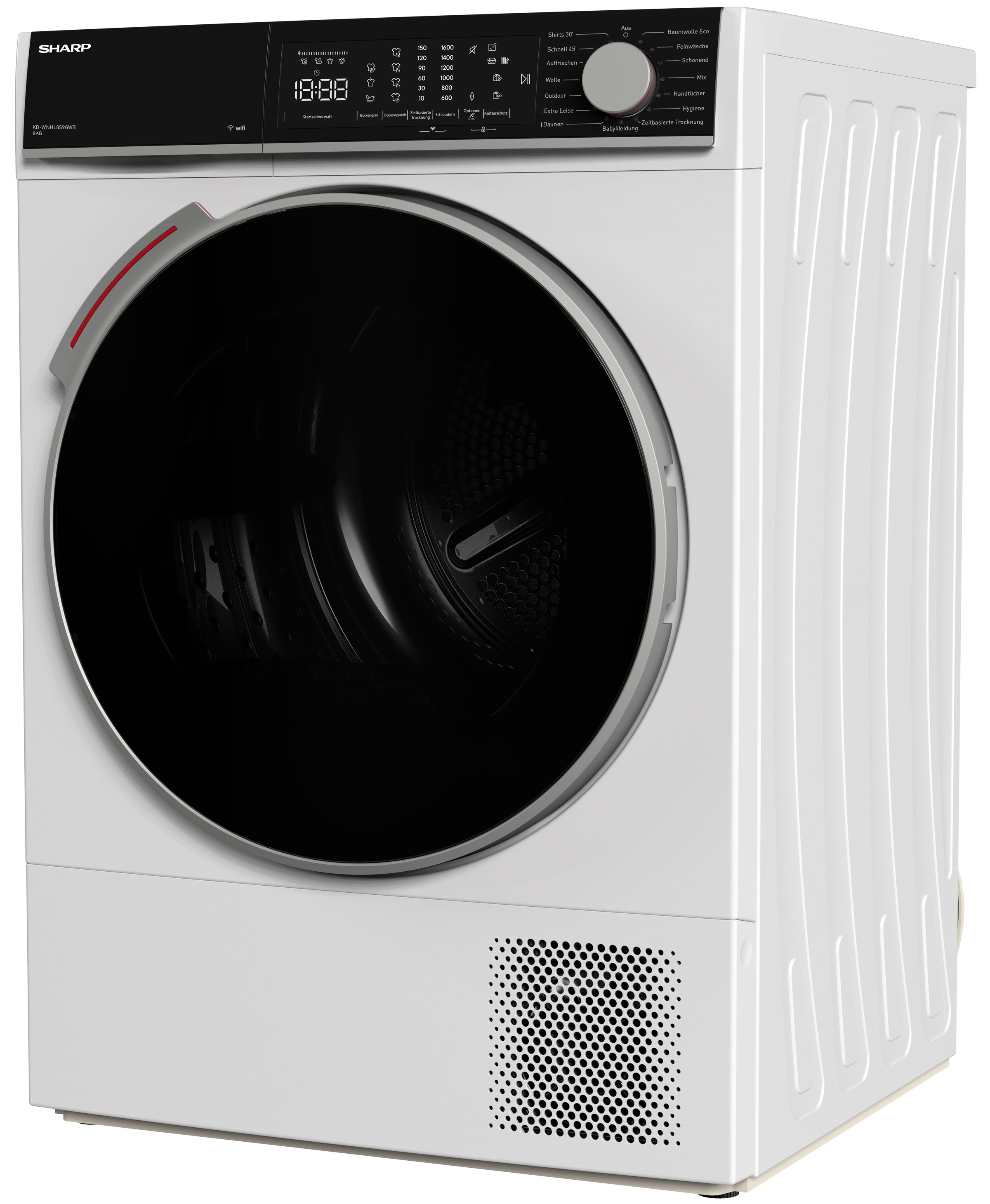 Sharp Wärmepumpentrockner »KD-WNHL8S9GWB-DE« KD-WNHL WiFi, VeeZy App-Steuerung, BubbleDrum, Sensortrocknung, 15 Programme
