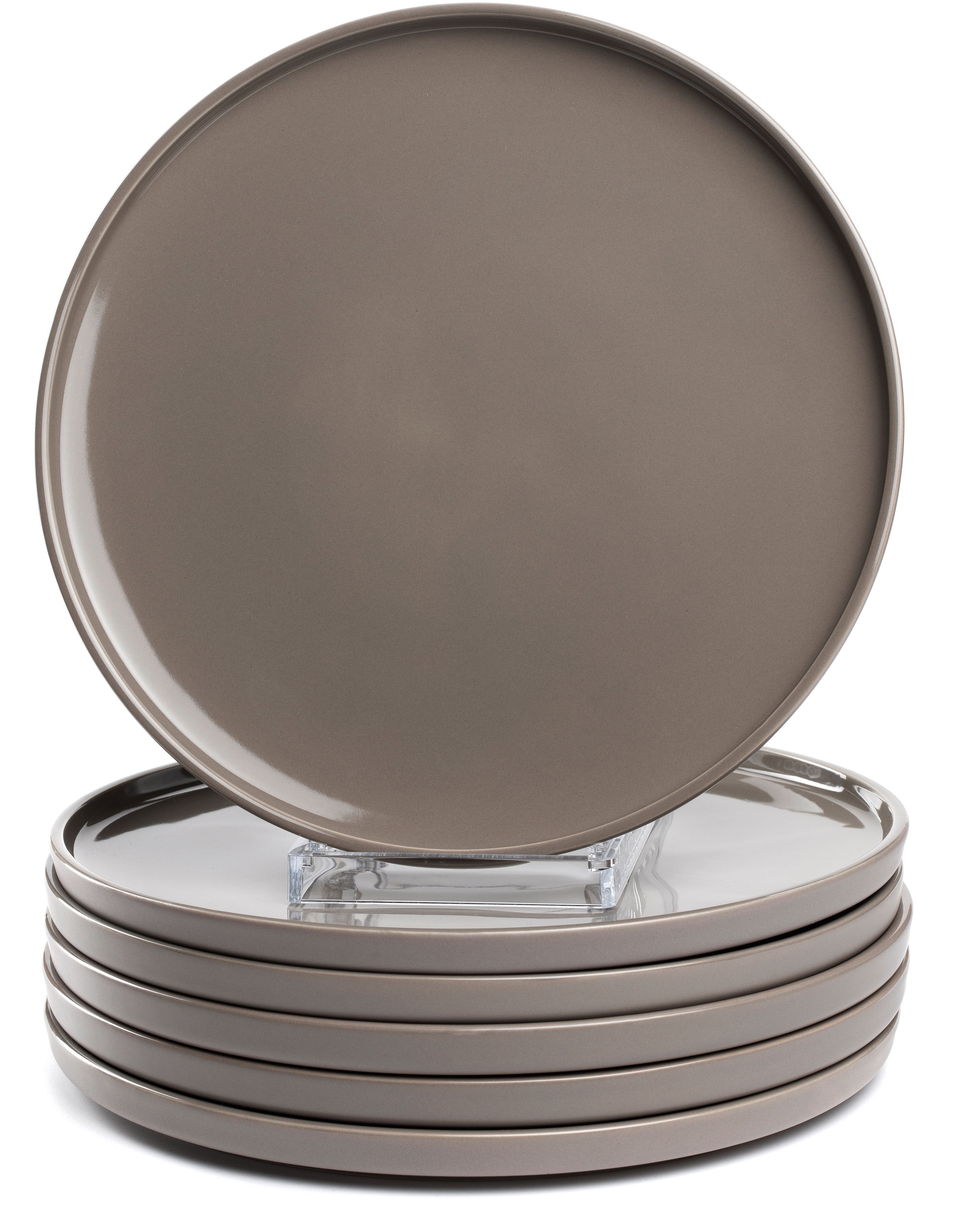 LEONARDO Teller-Set "Speiseteller ROMA, Keramikteller, ca. 27 cm, 6-teilig", 6 Stk., grau, Geschirr-Sets, Geschirr-Set, Service, spülmaschinengeeignet