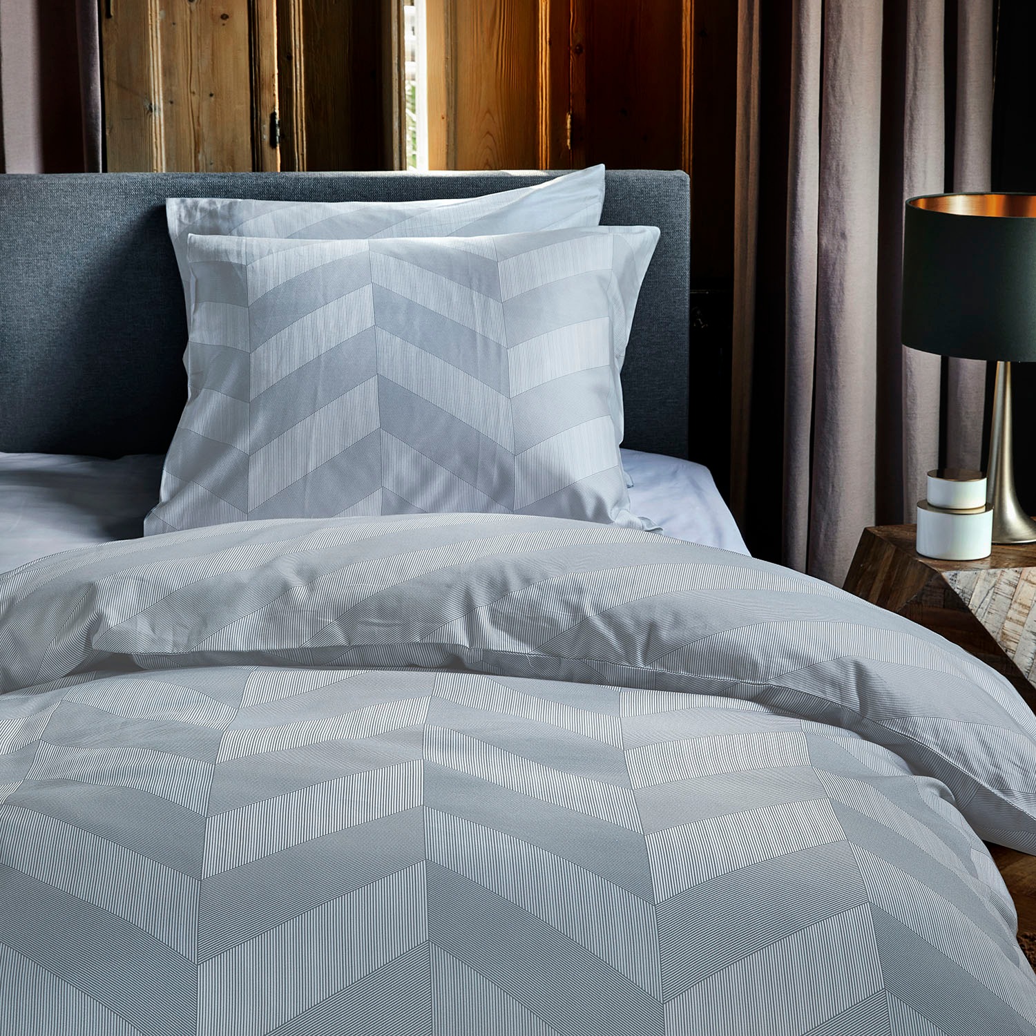 damai Bettwäsche "Atomy" 2 Stk. mit Fischgrätmuster günstig online kaufen