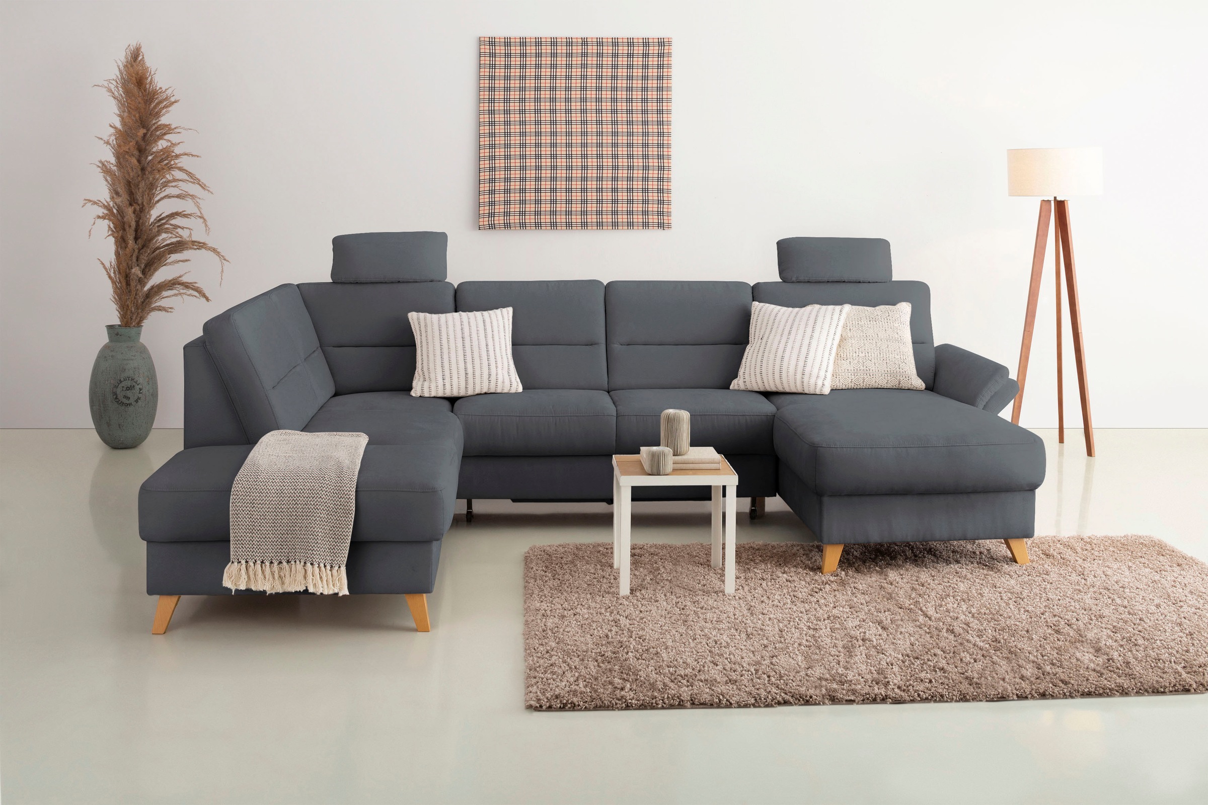 Home affaire "Westerland U-Form" Federkern, wahlweise Bettfunktion, Stauraum und Armlehn-Verstellung