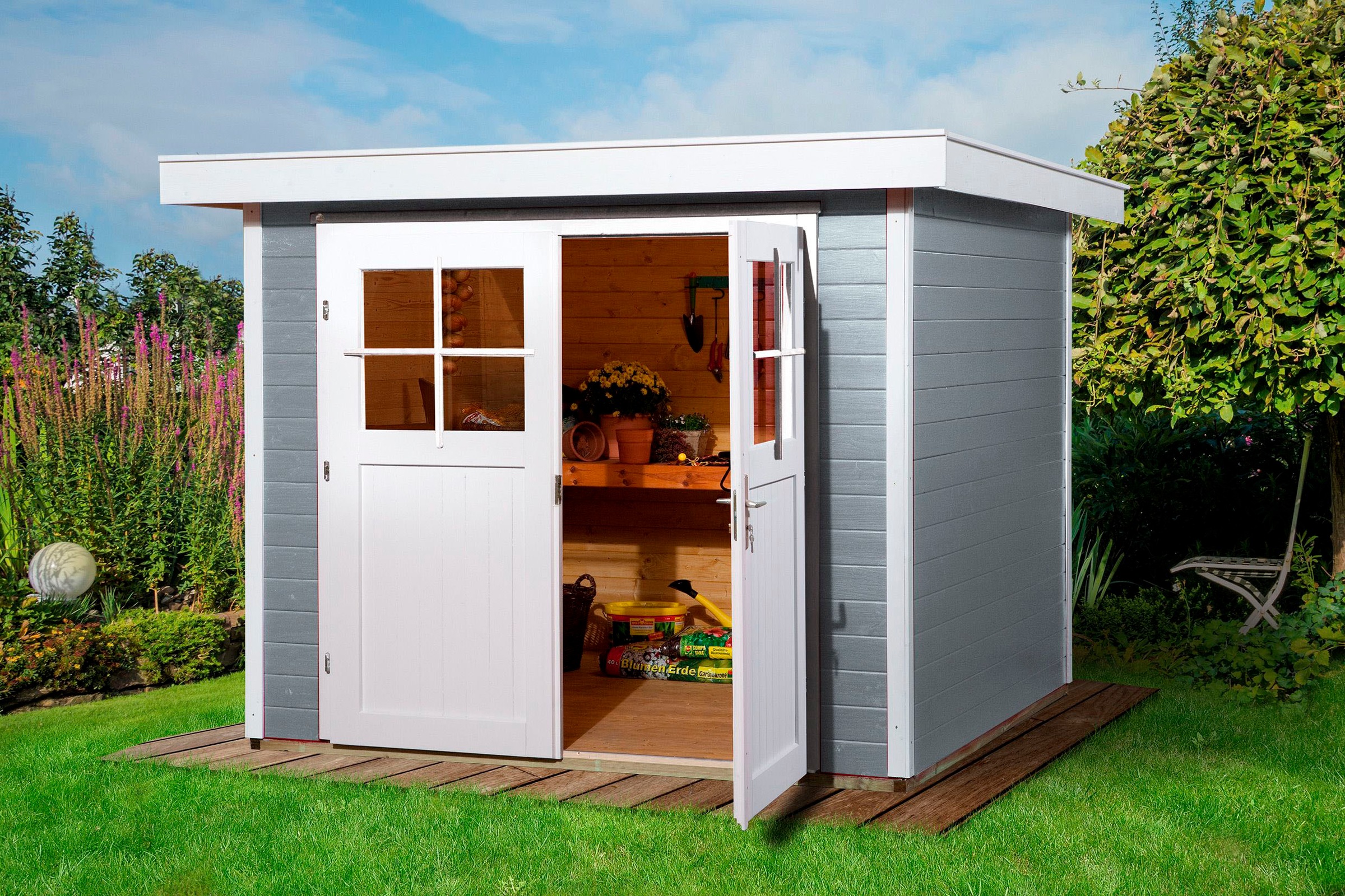 weka Gartenhaus »227 Gr.2, grau, 21 mm«