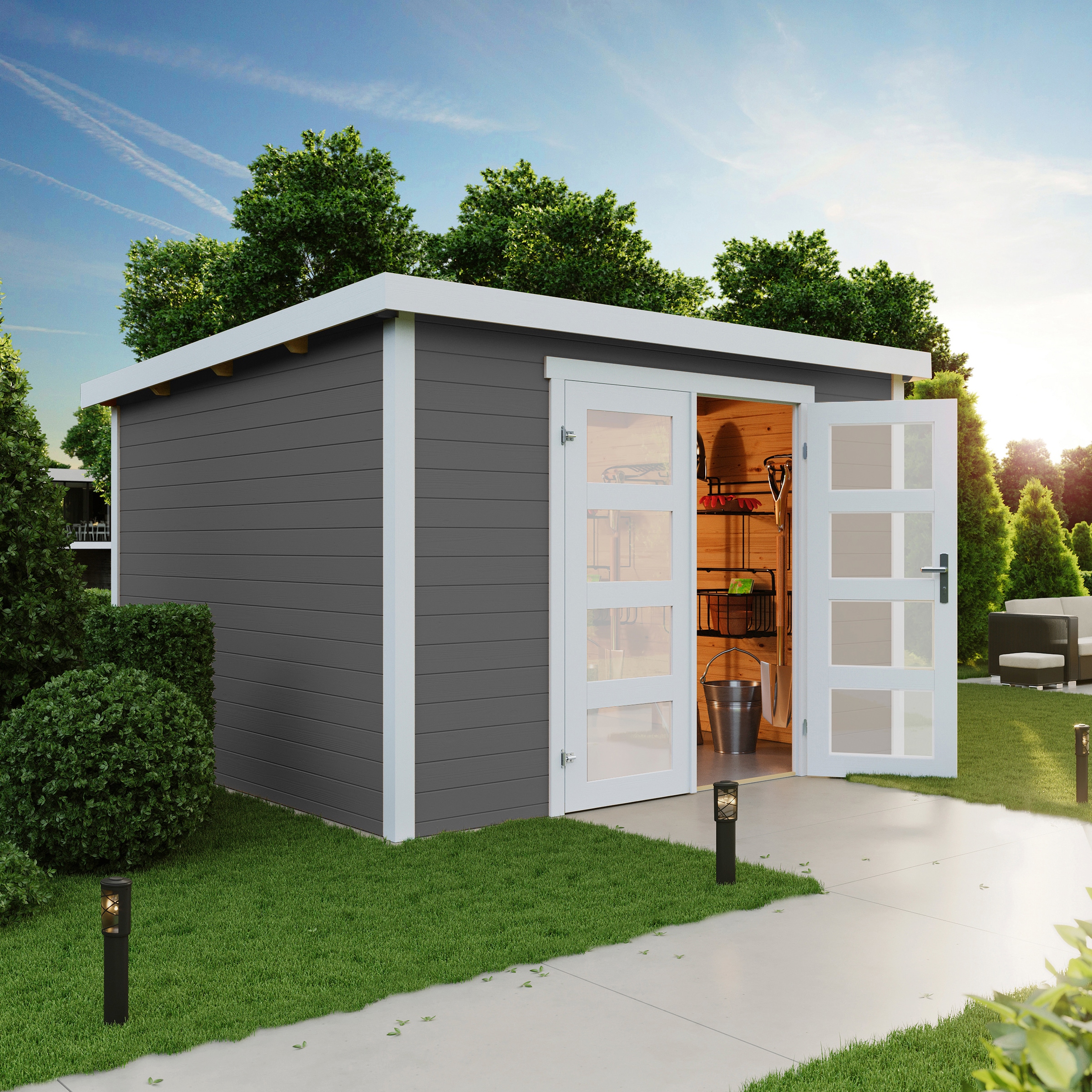 LASITA MAJA Gartenhaus "Zambezi 7" Blockbohlenhaus 28mm