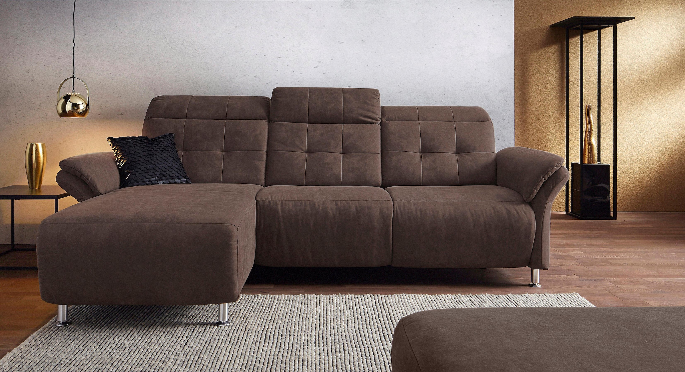 Home affaire Ecksofa "Manhattan L-Form" 2 Sitze mit elektrischer Relaxfunkt günstig online kaufen