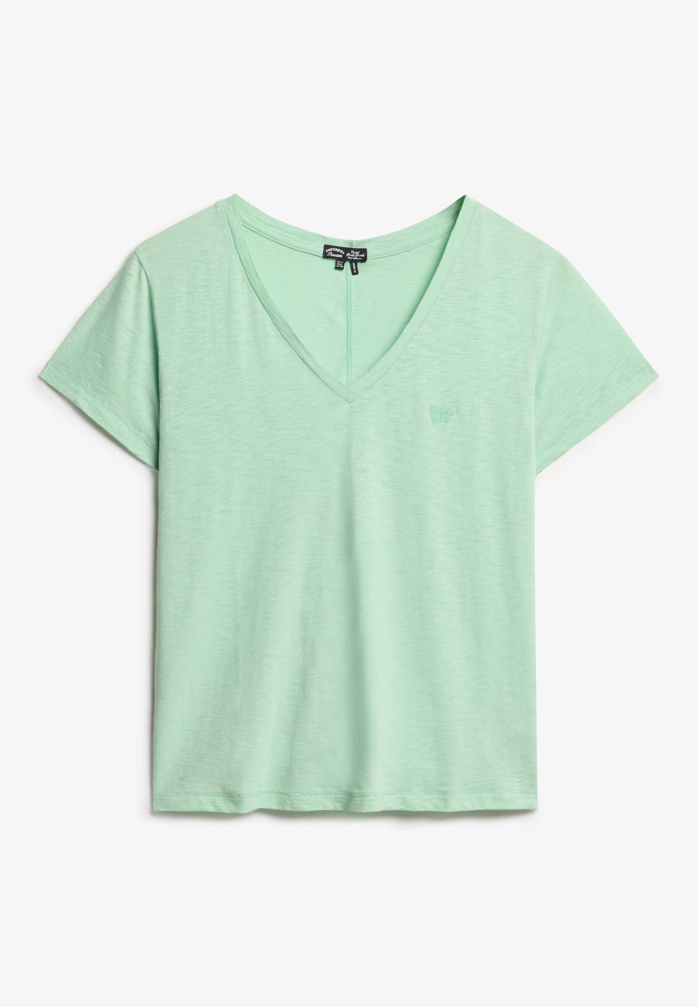 Superdry V-Shirt »STUDIOS SLUB EMB VEE TEE«, strukturiertes T-Shirt mit V-Ausschnitt und Stickerei