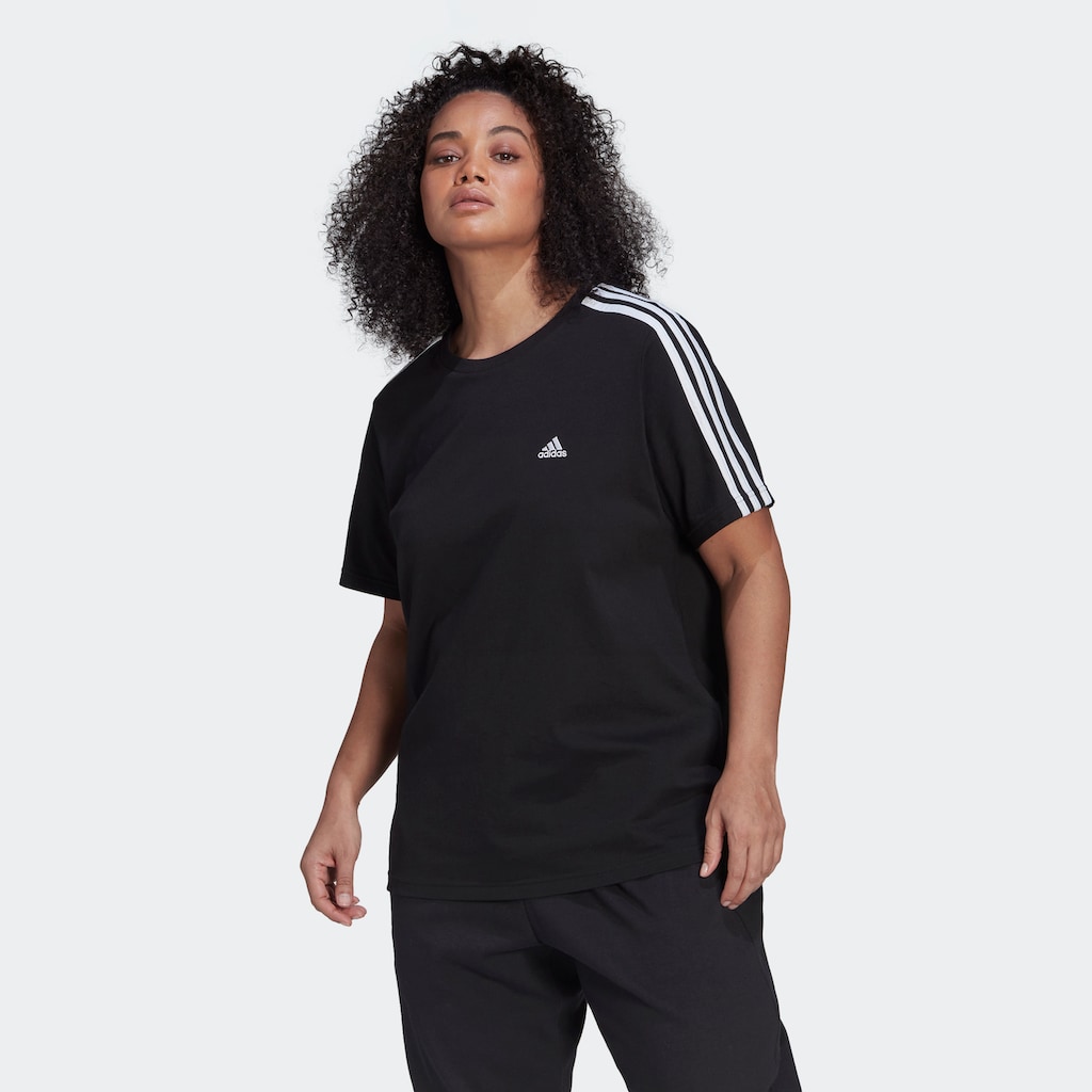 adidas Sportswear T-Shirt »ESSENTIALS SLIM 3-STREIFEN – GROSSE GRÖSSEN«